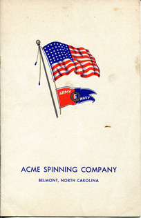 Army-Navy “E” production Award Ceremony Program for Acme Spinning Company