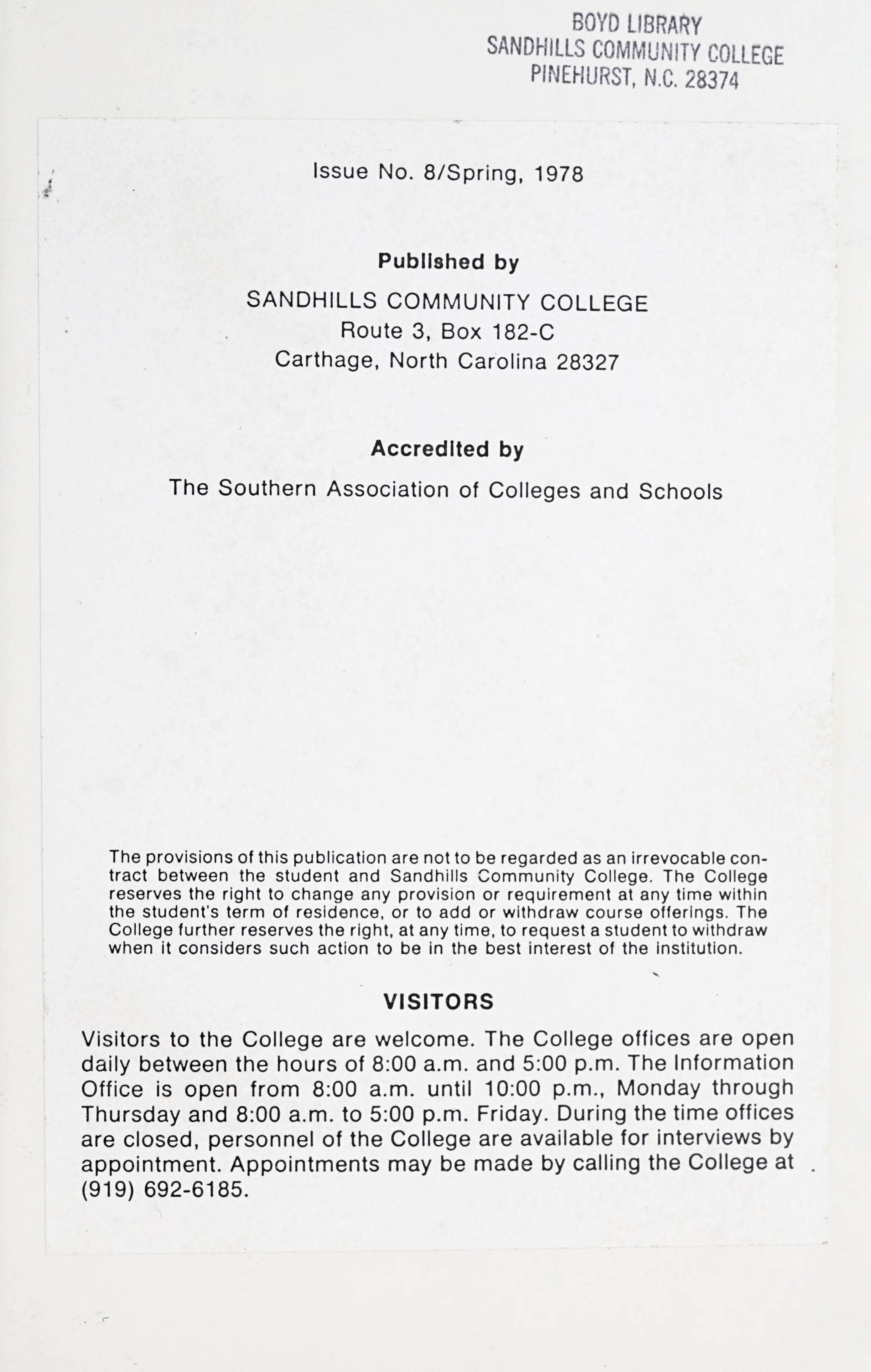 Sandhills Community College Course Catalog 1980 1982 sandhills-community-college-course-catalog-1980-1982