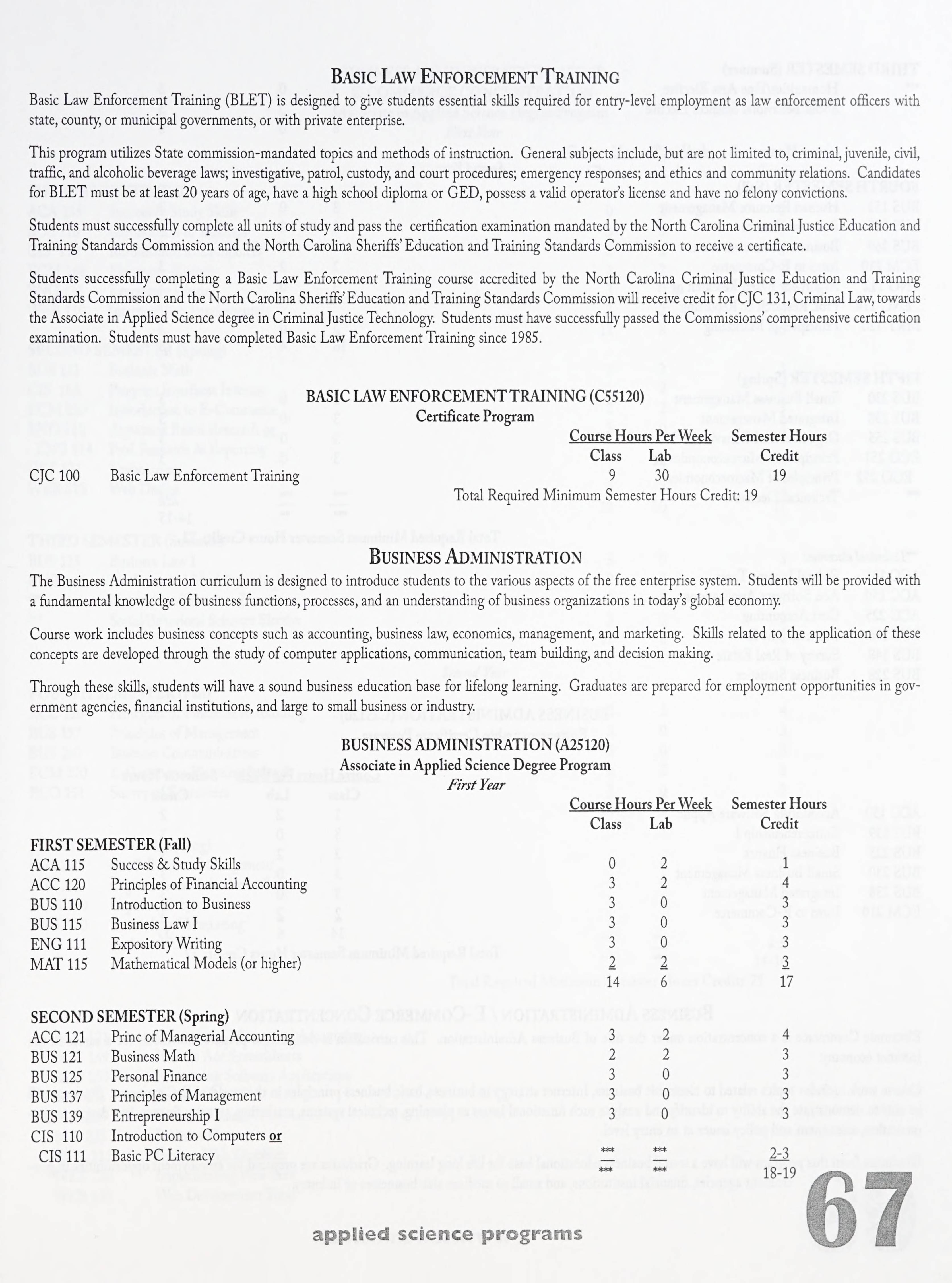 Sandhills Community College Course Catalog 2006 2007