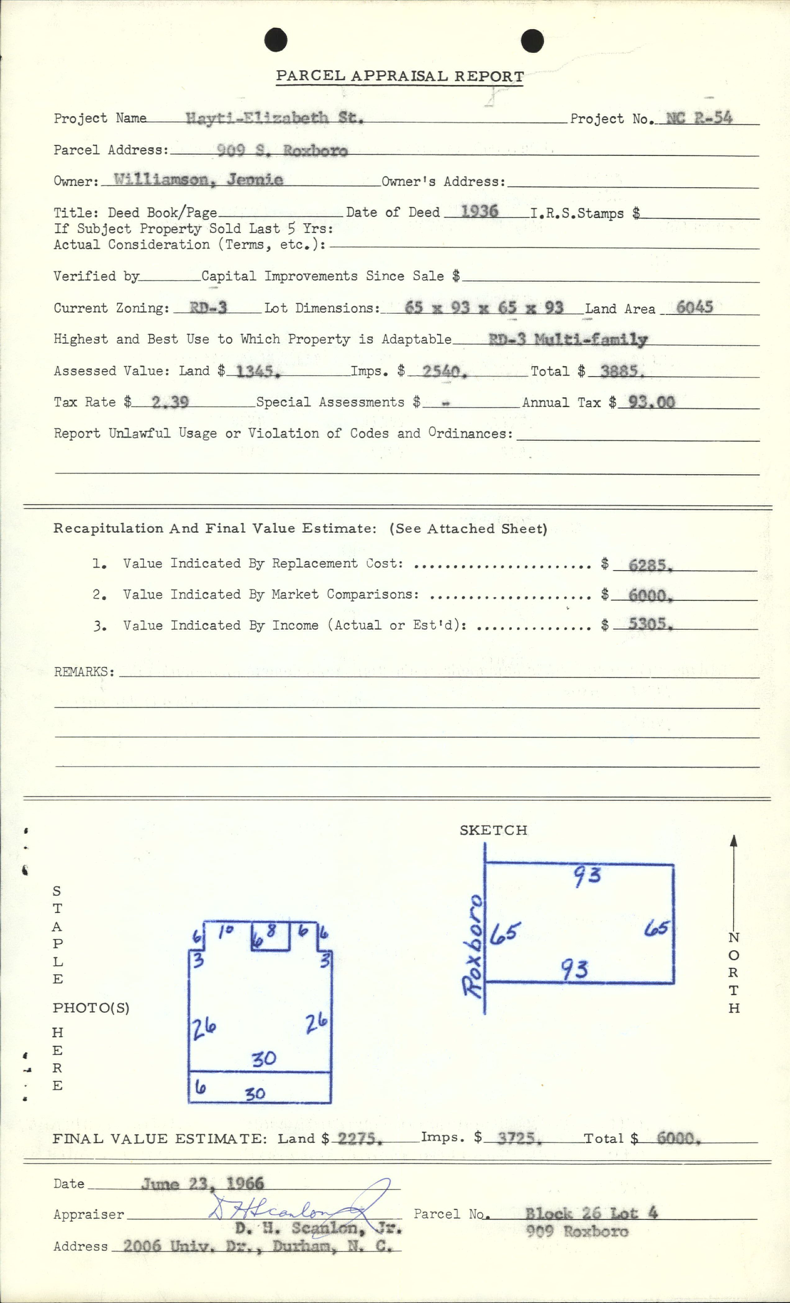909 South Roxboro Street, Durham, N.C.