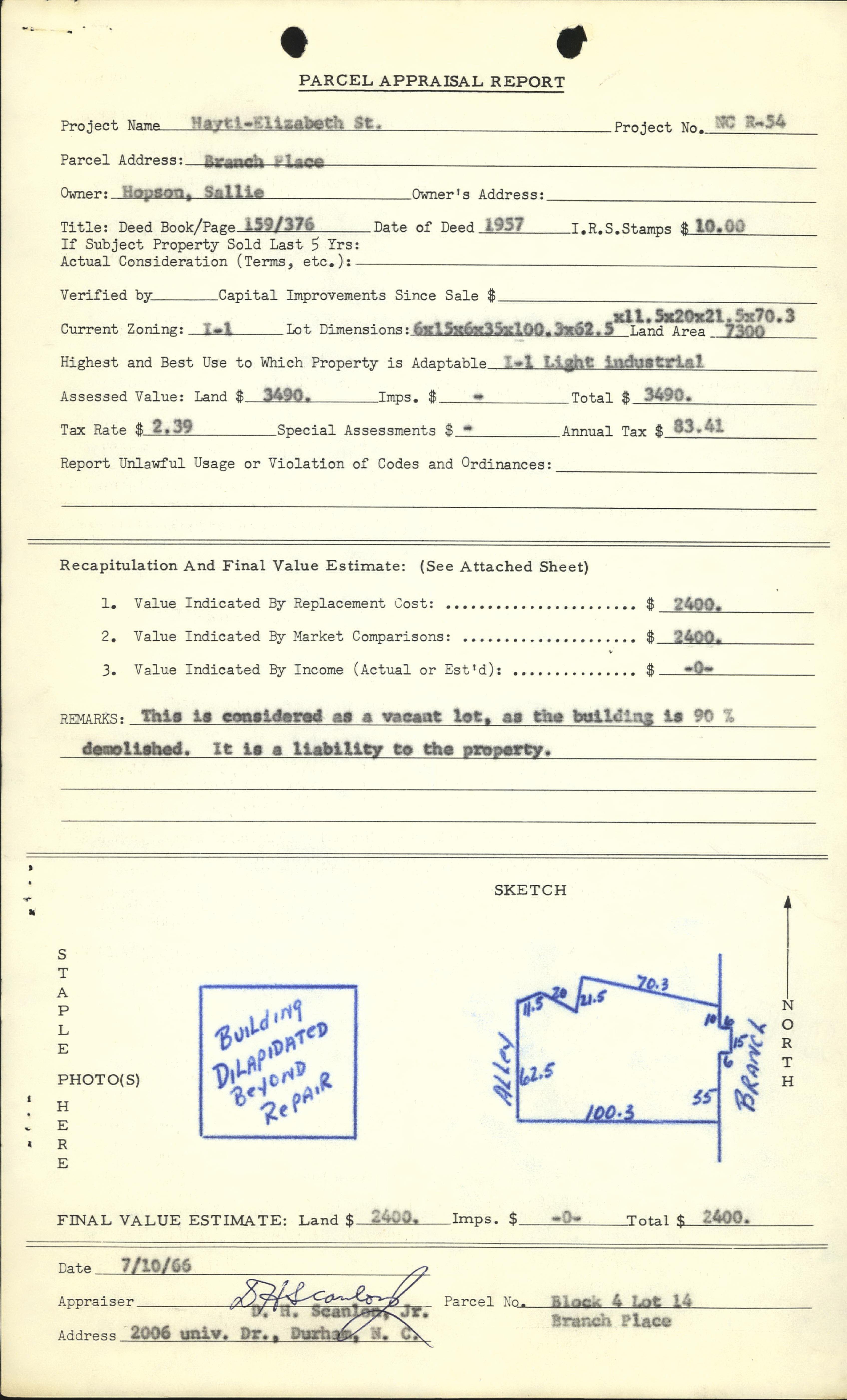 Branch Place, Parcel 4-14, Durham, N.C.