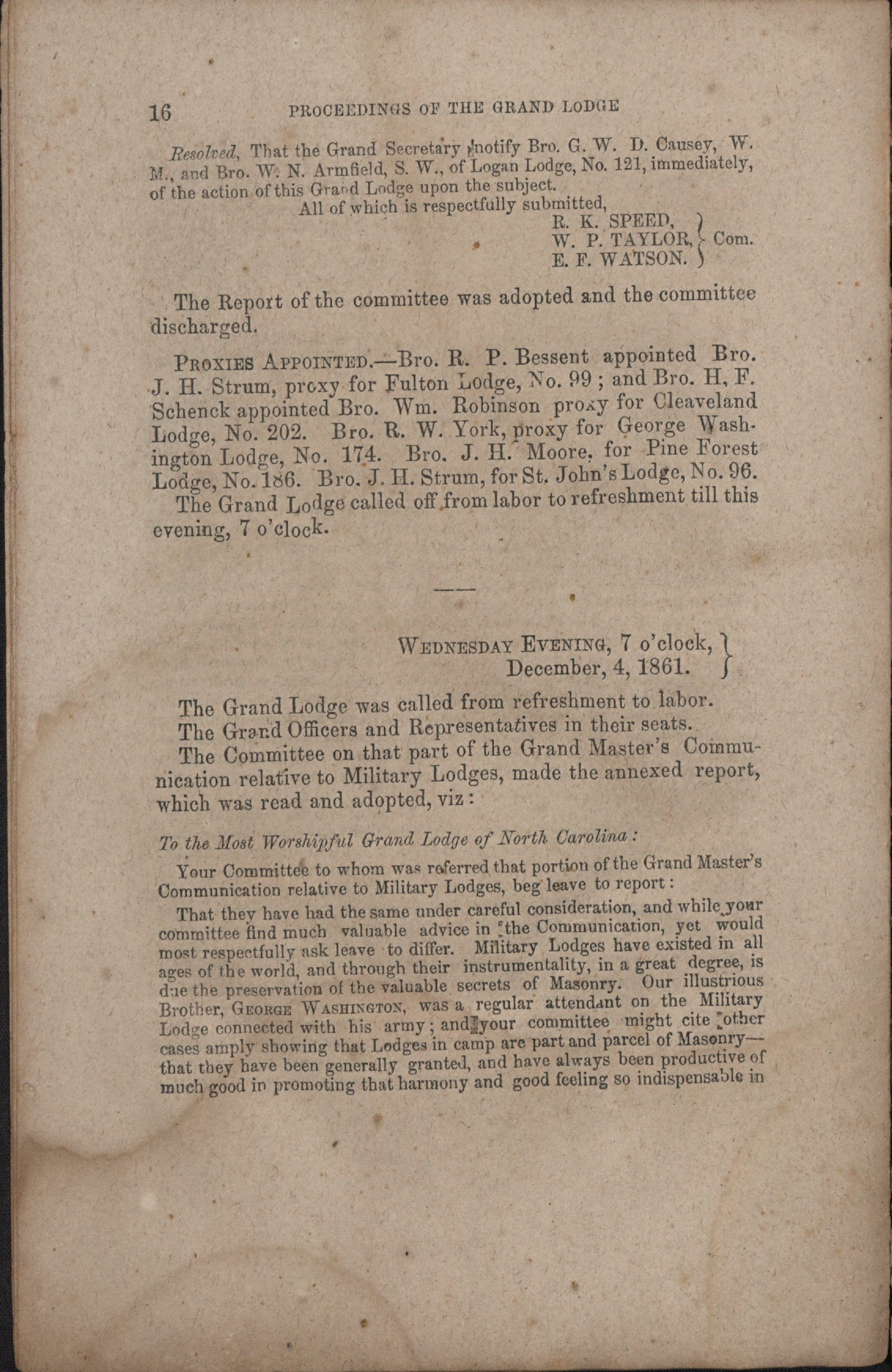 The Proceedings of the Grand Lodge of North Carolina
