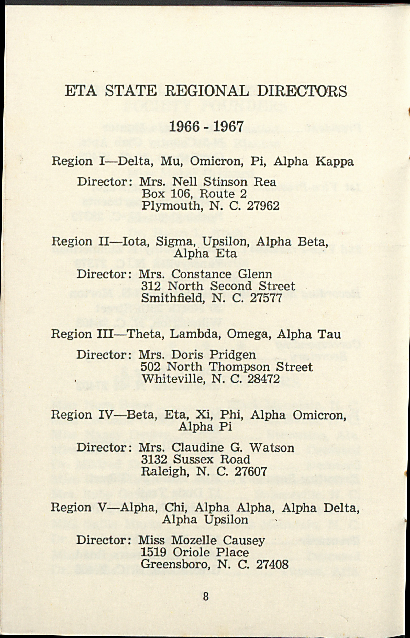 The Delta Kappa Gamma Society International Psi Chapter Eta State 1966 1967