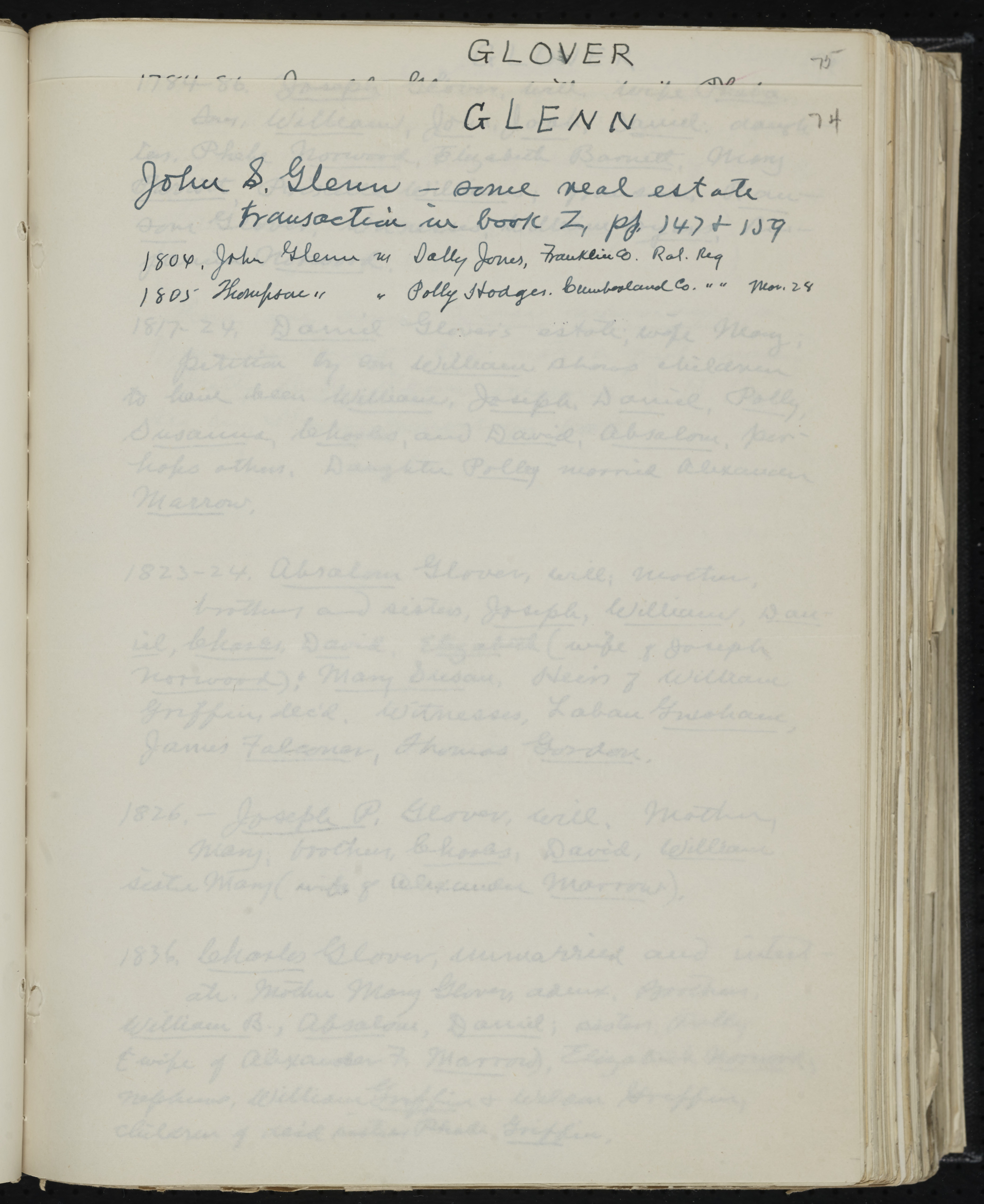 Granville County Family Histories FH