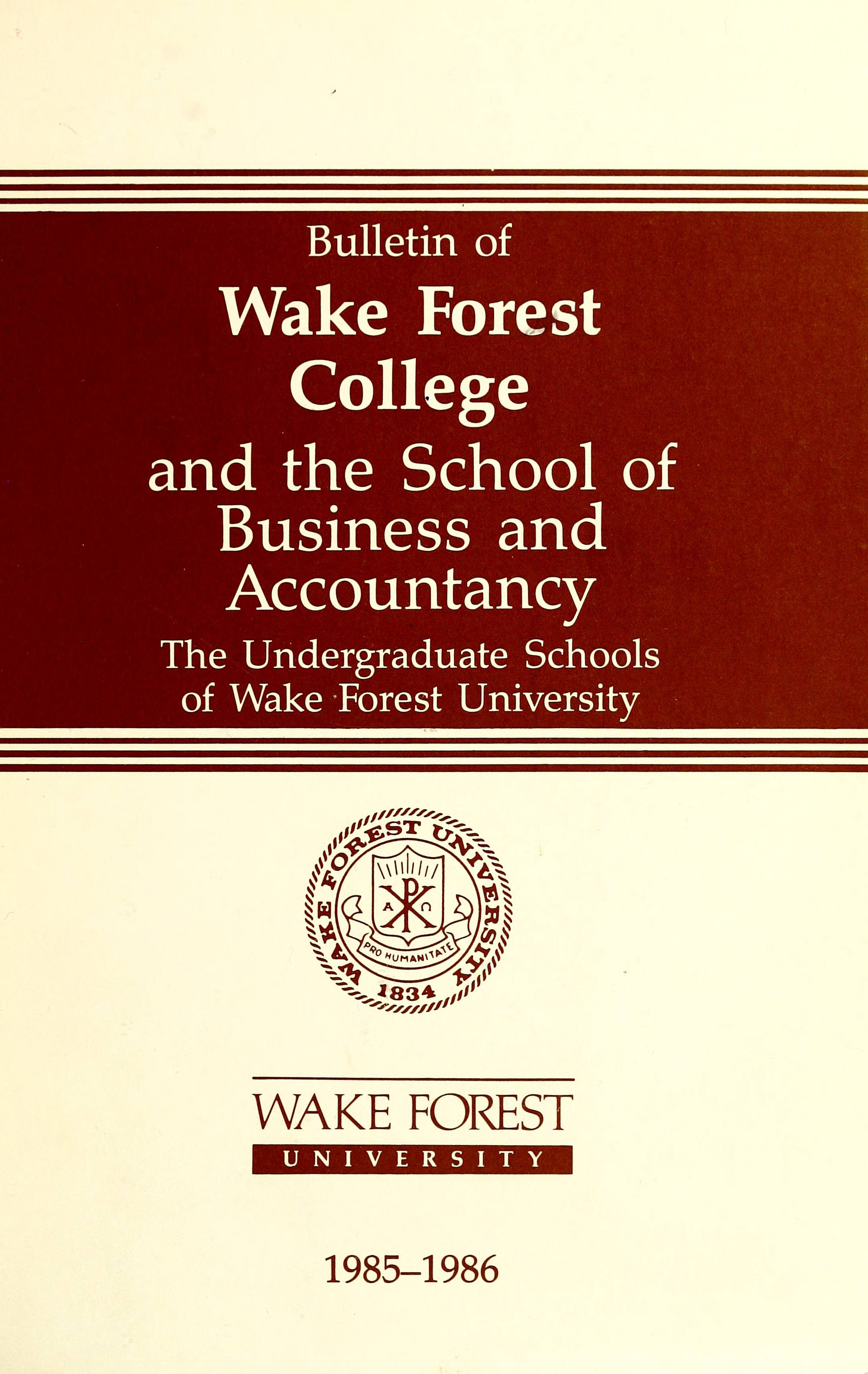 Bulletin of Wake Forest University