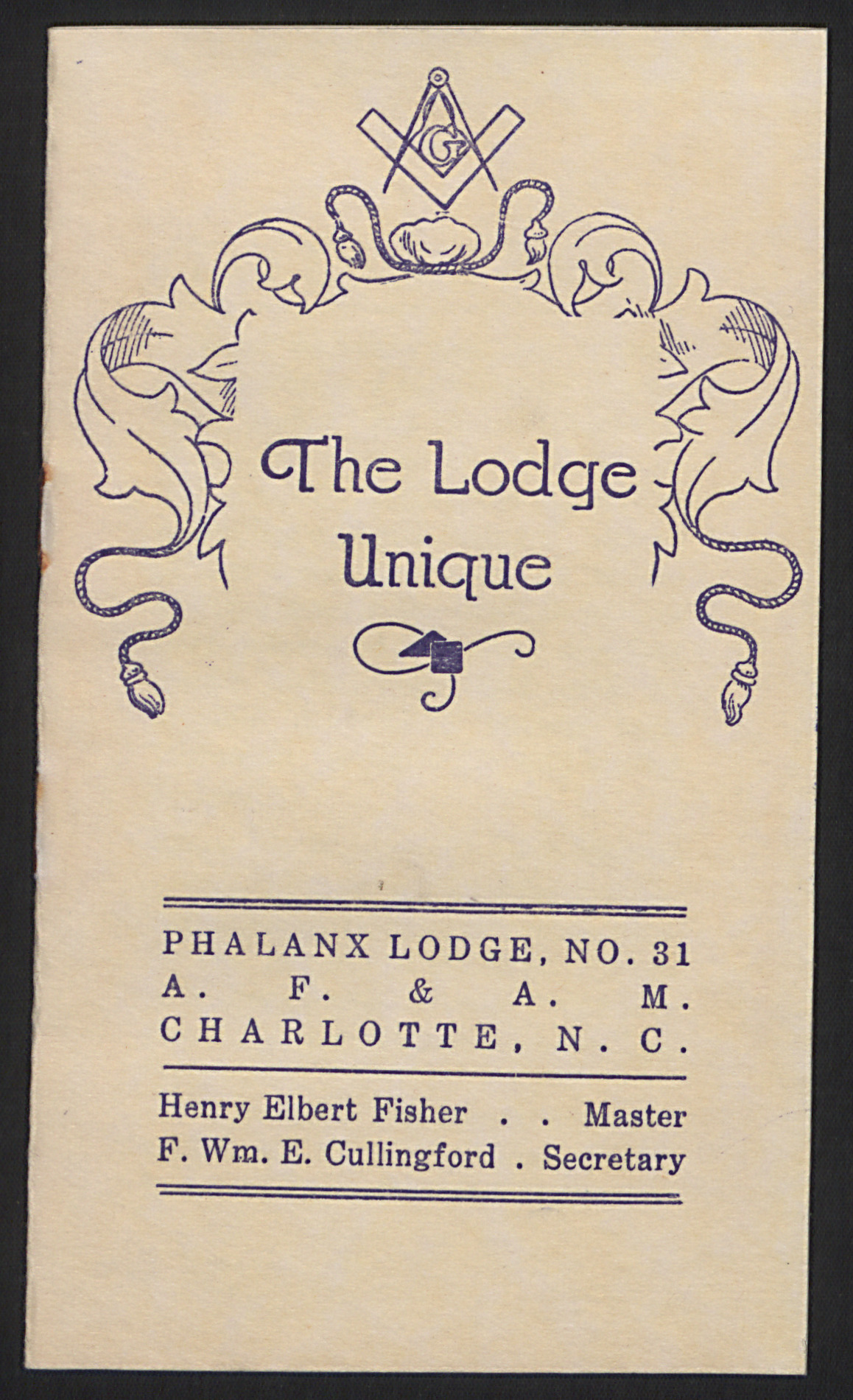 The Lodge Unique: Phalanx Lodge No. 31