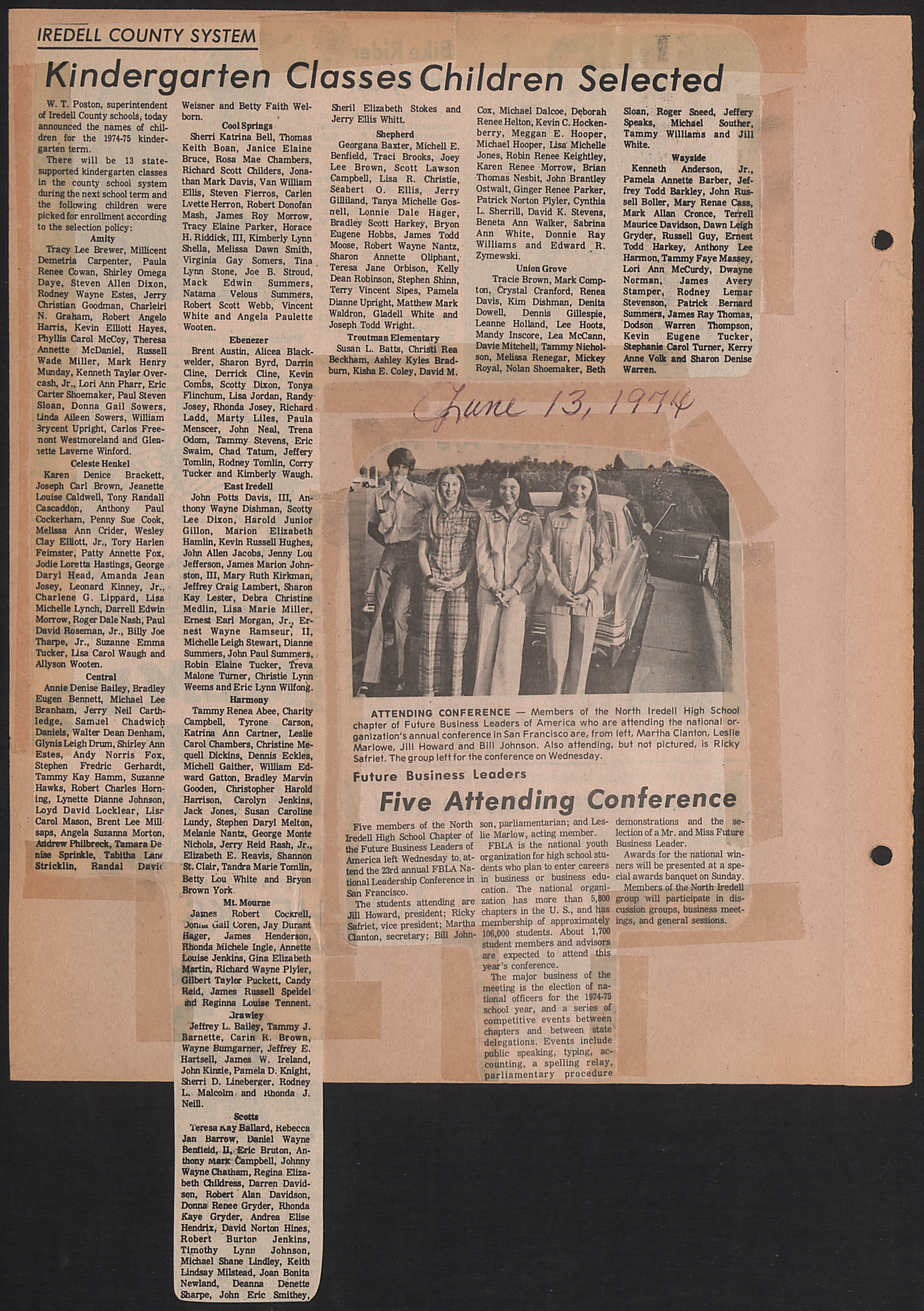 Iredell County Schools Scrapbook [1974-1975]