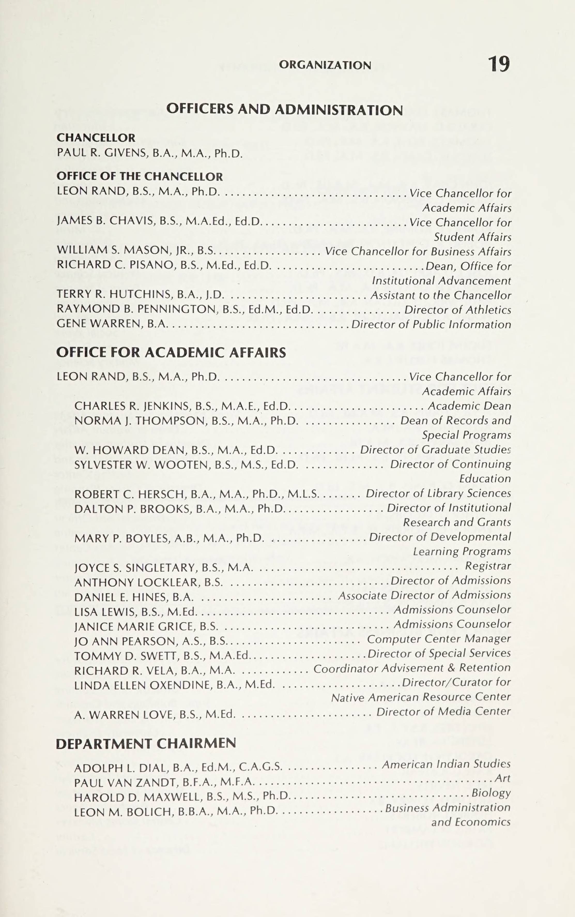 Pembroke State University Catalog [19851986]