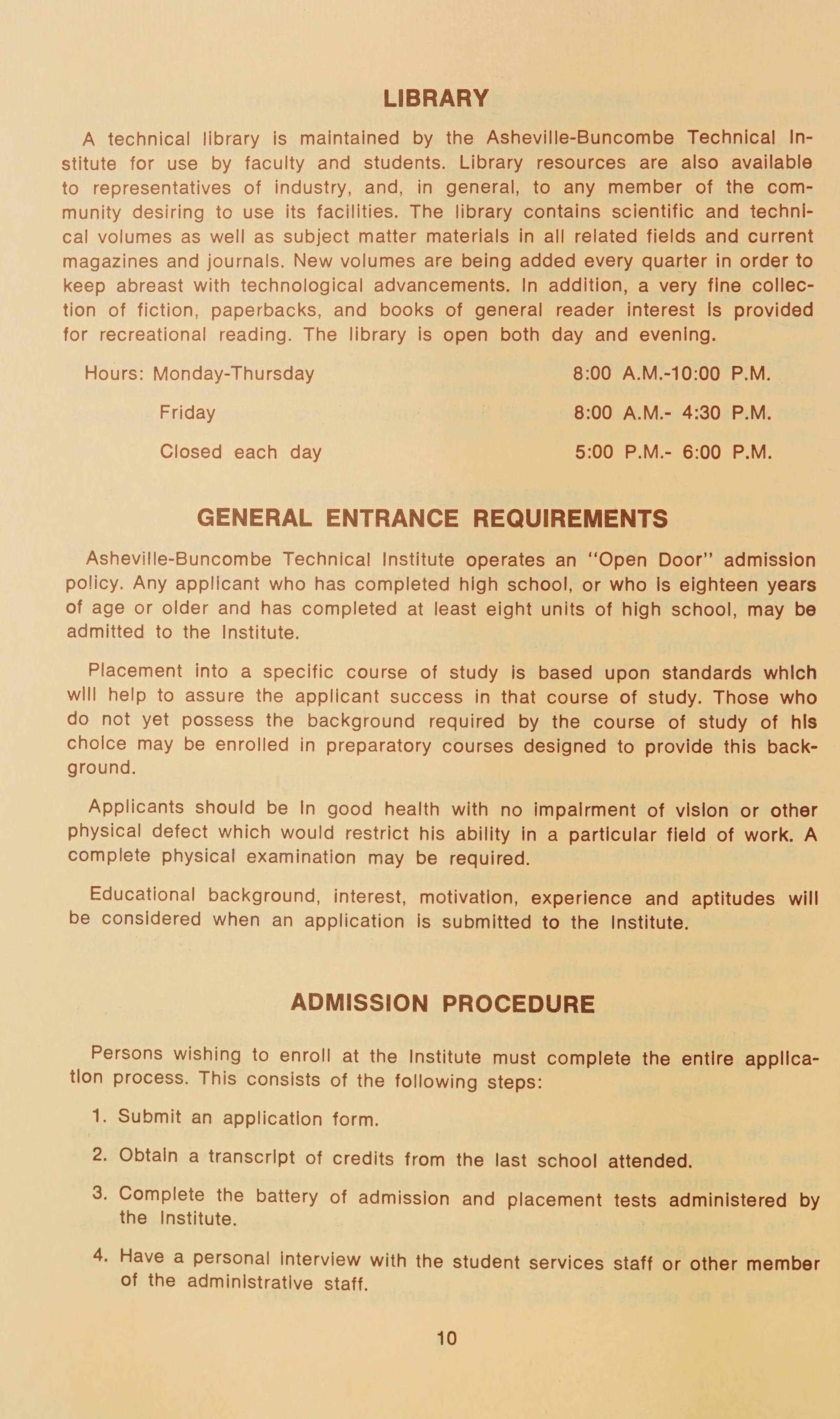 Asheville Buncombe Technical Institute Evening School Bulletin 1975 1976
