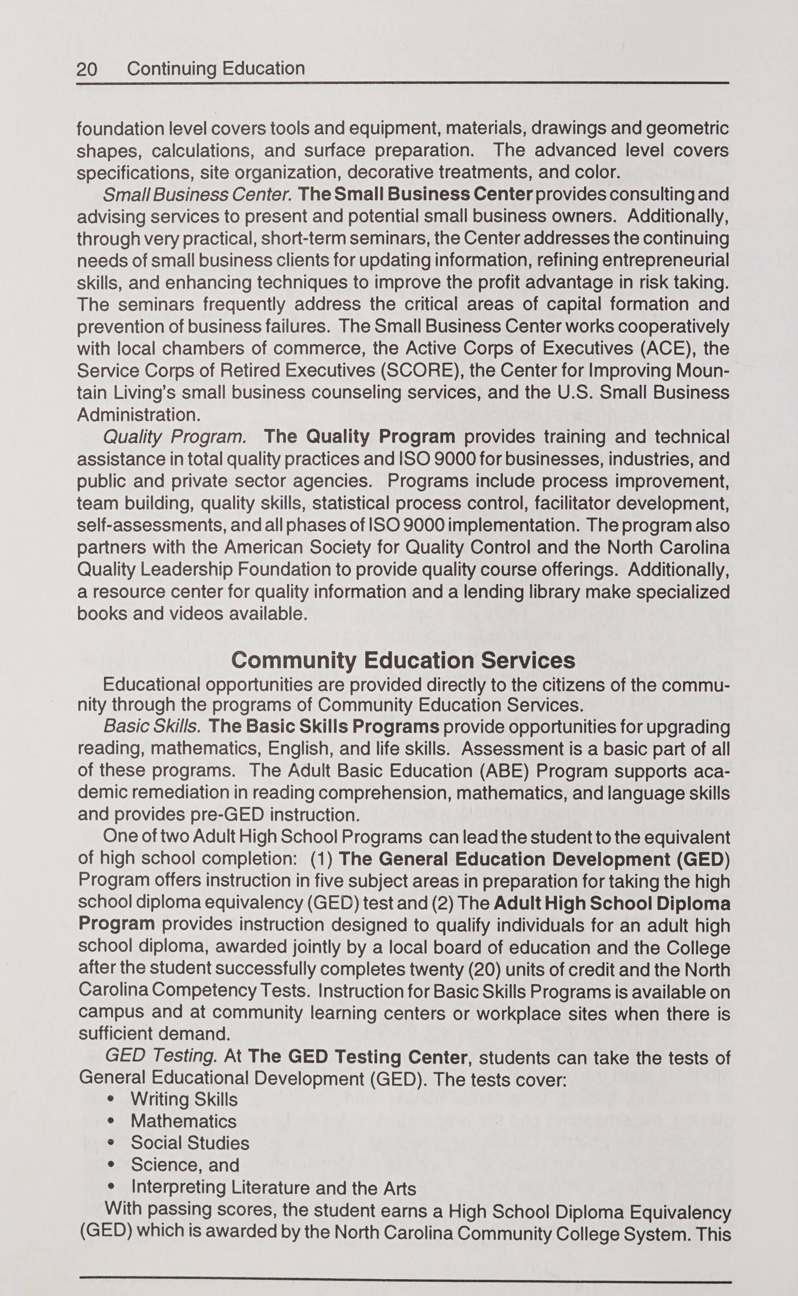 Asheville Buncombe Technical Community College Catalog Of Courses 1997 1998