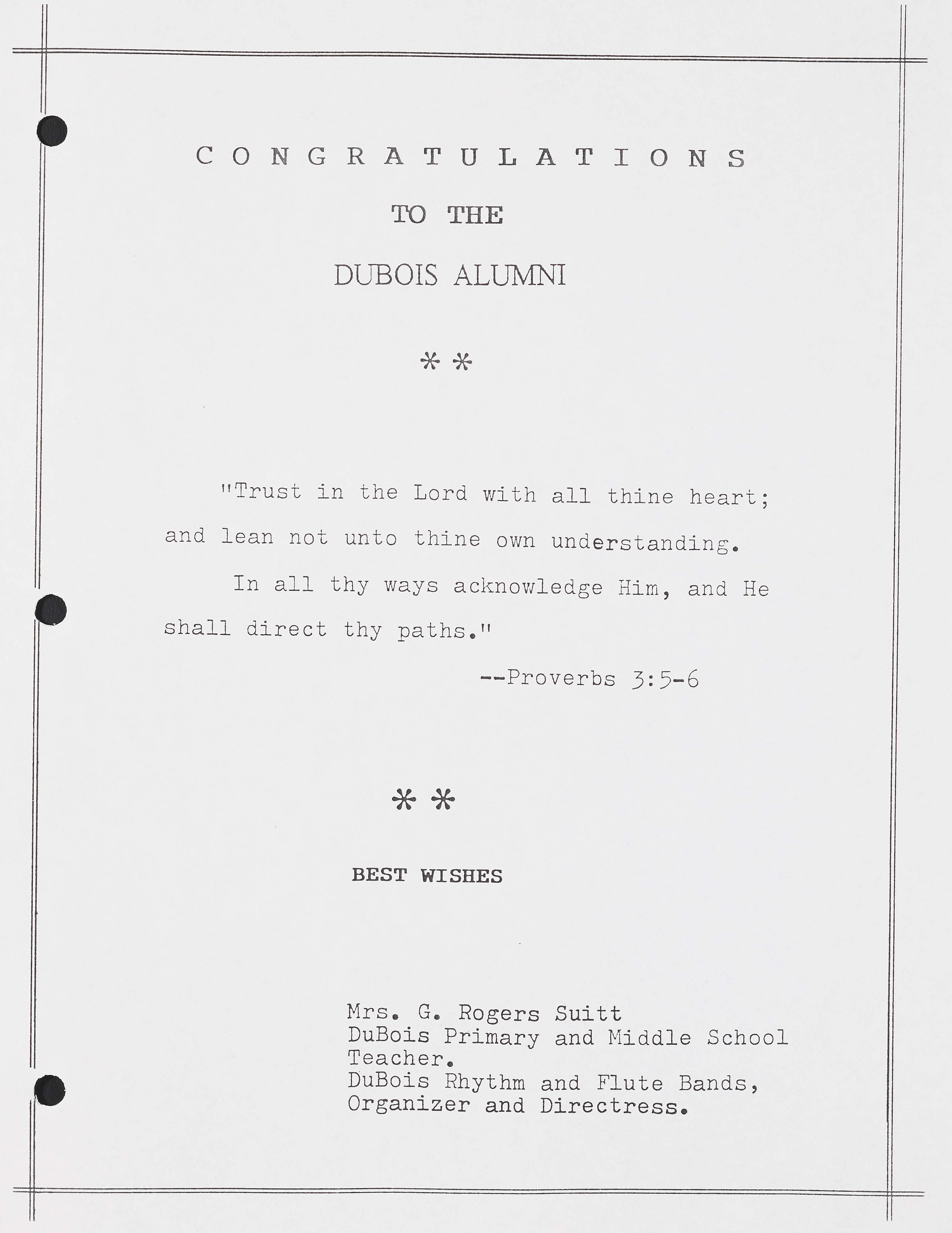 Memories of DuBois School