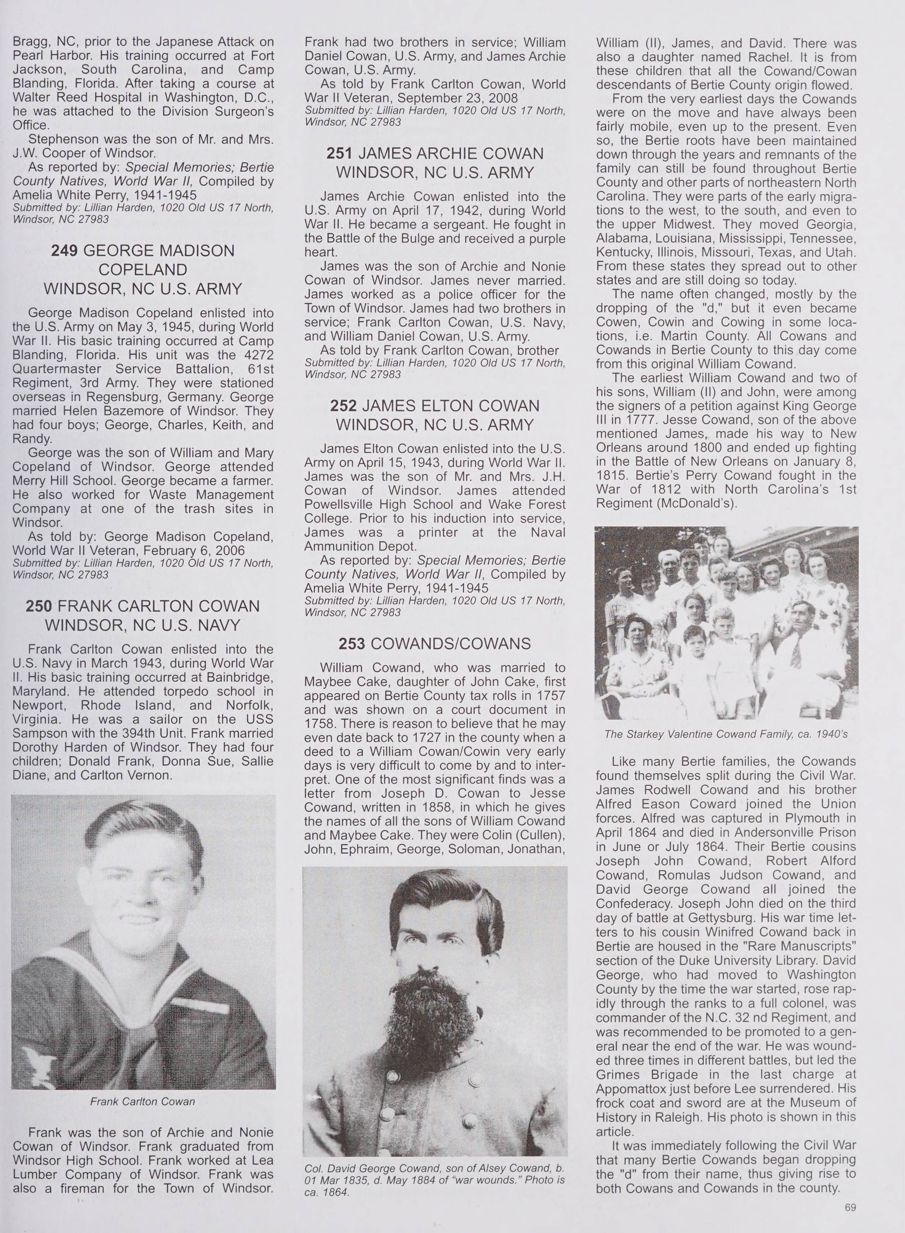 Bertie County North Carolina Heritage 1722 2010