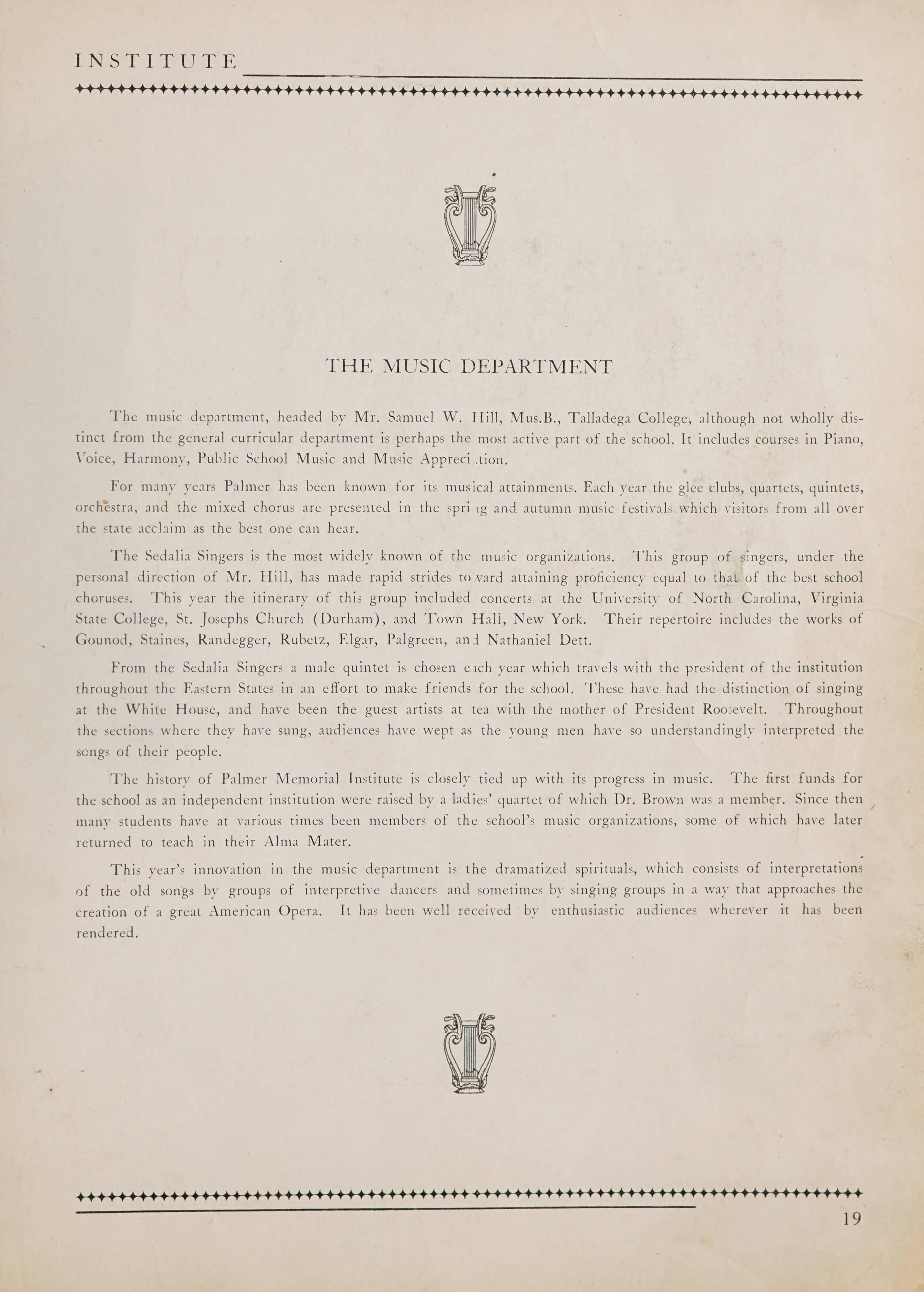 Palmer Memorial Institute Yearbook [1935]