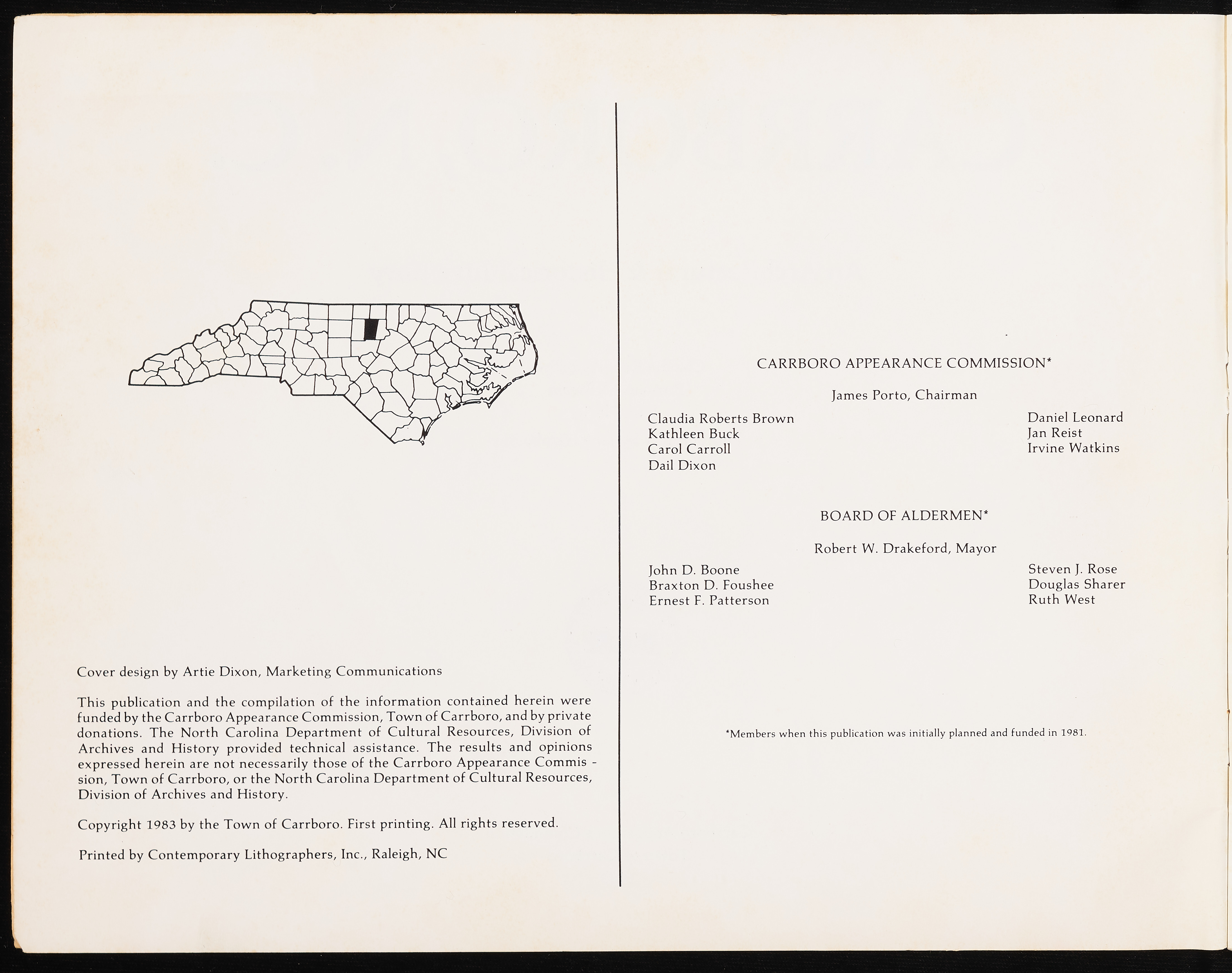 An Architectural and Historical Inventory of Carrboro, N.C.