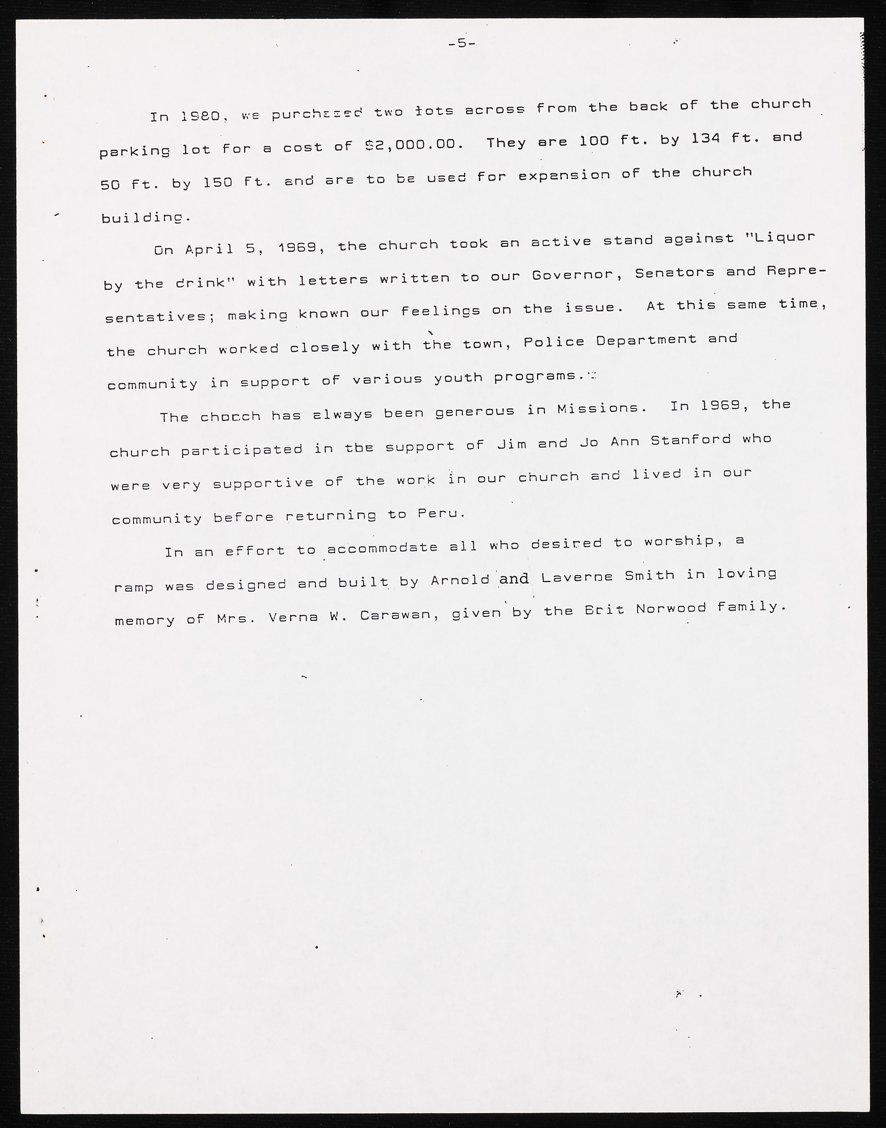 The History of the Carrboro United Methodist Church [2000]