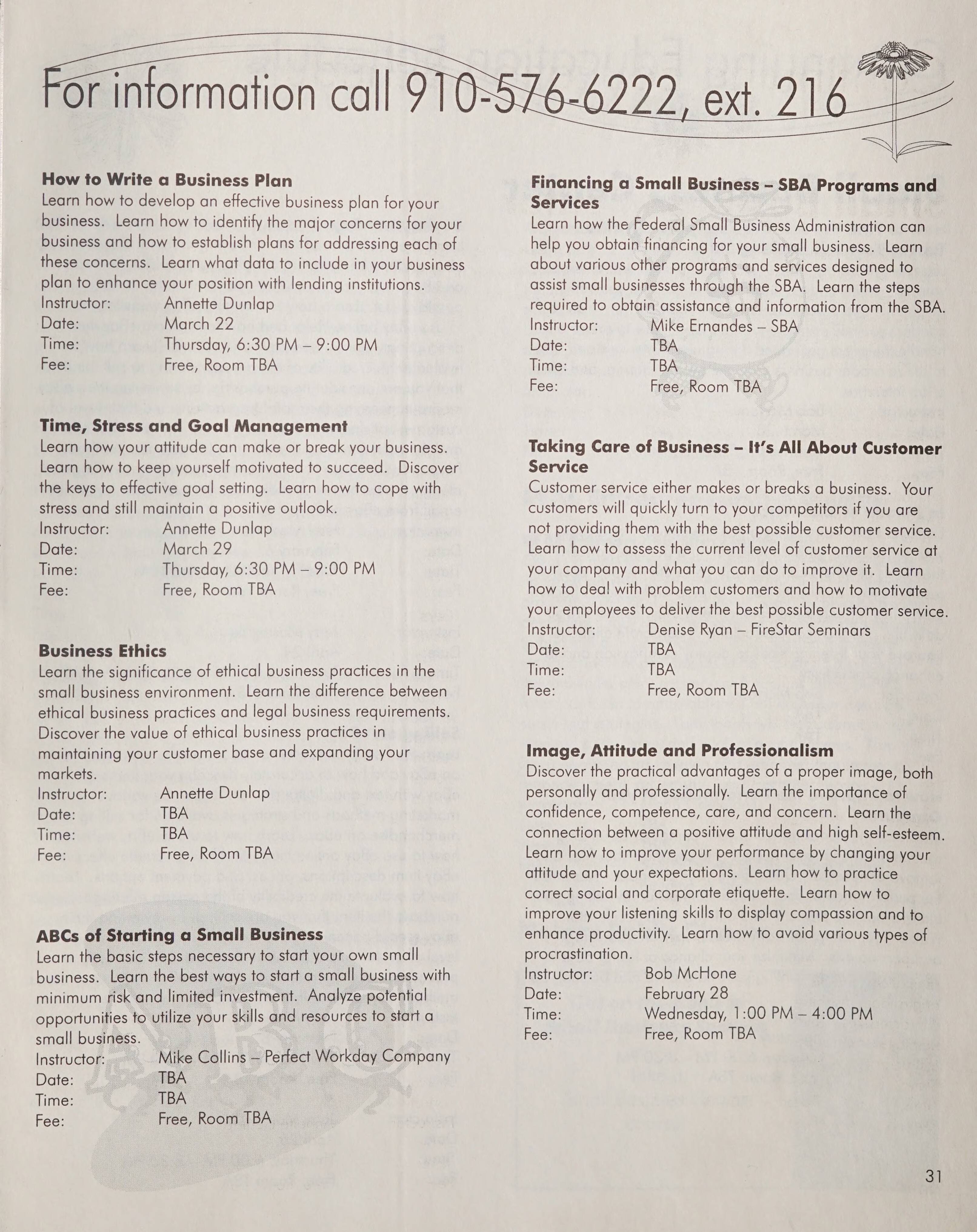 Montgomery Community College Class Schedule [Spring 2007]