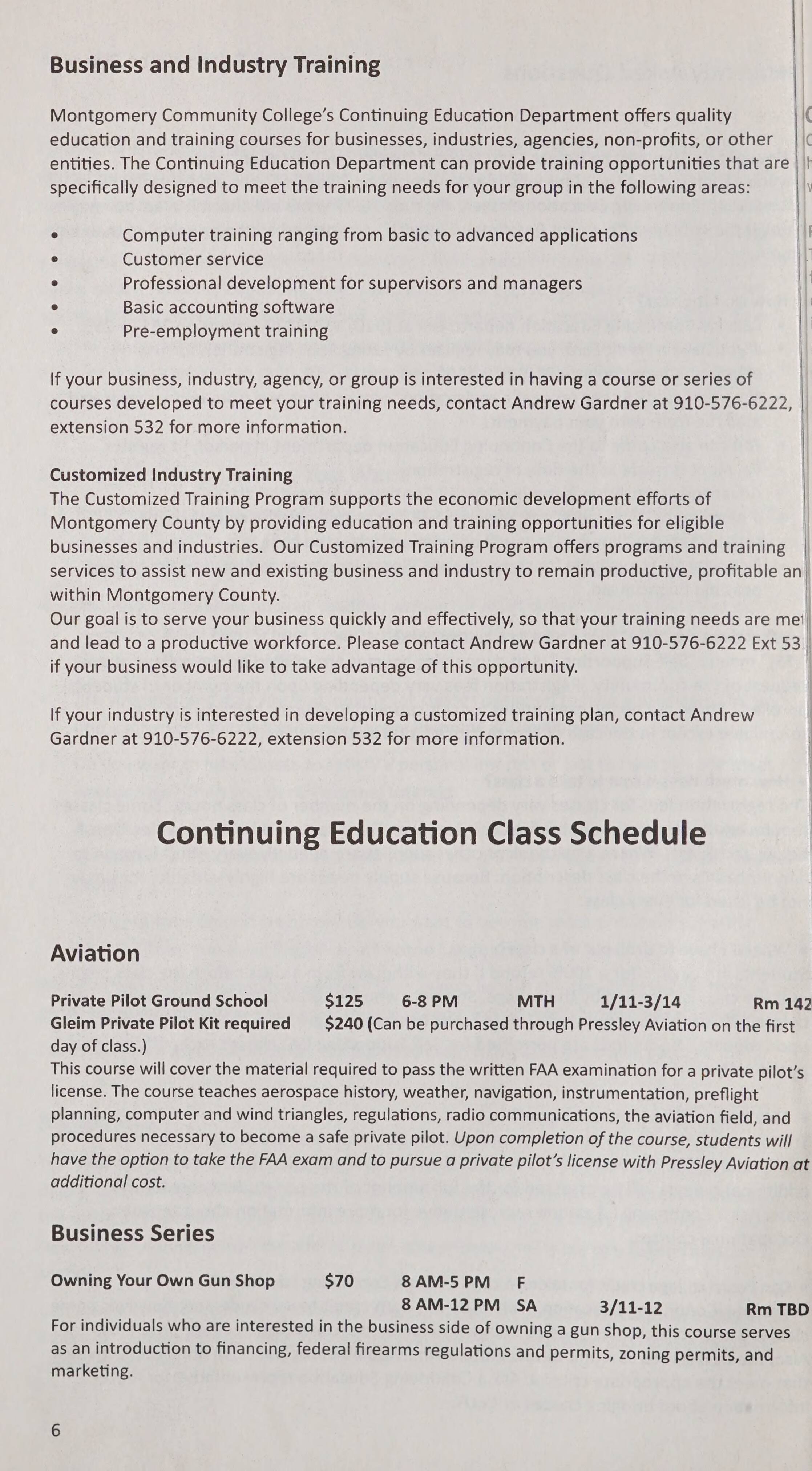 Montgomery Community College Class Schedule [Spring 2016]