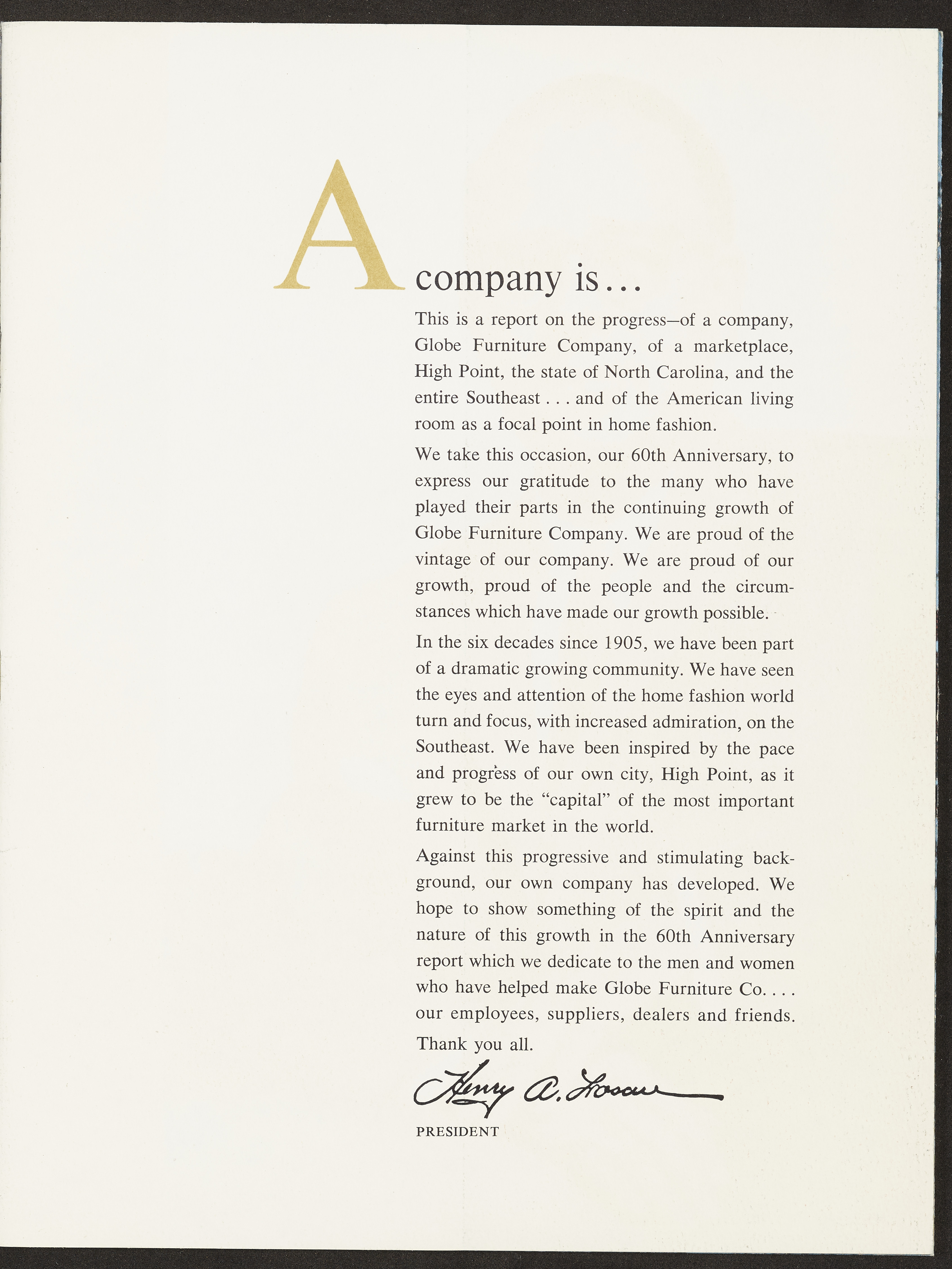 Globe Furniture 60th Anniversary