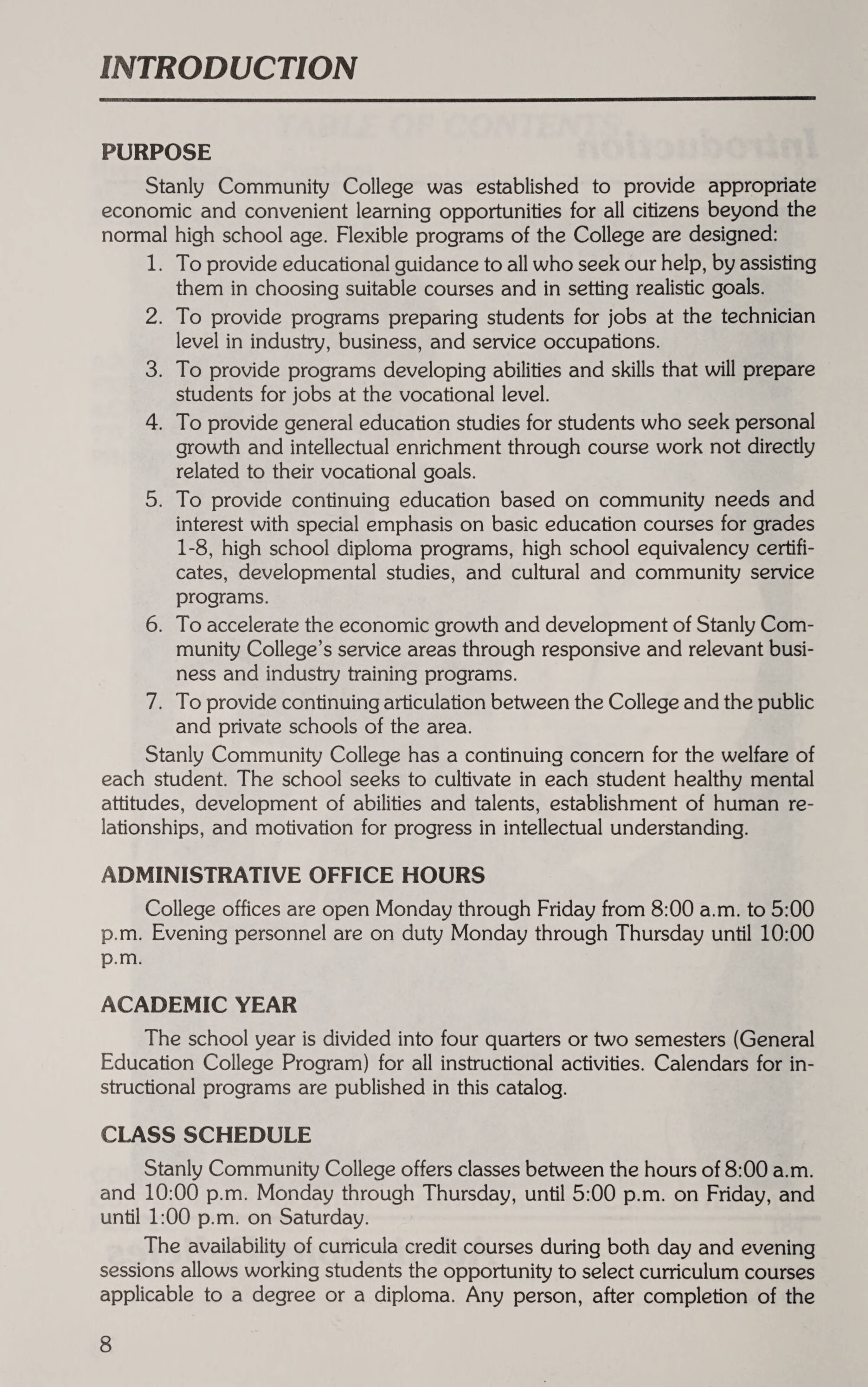 Stanly Community College General Catalog [1990-1991]