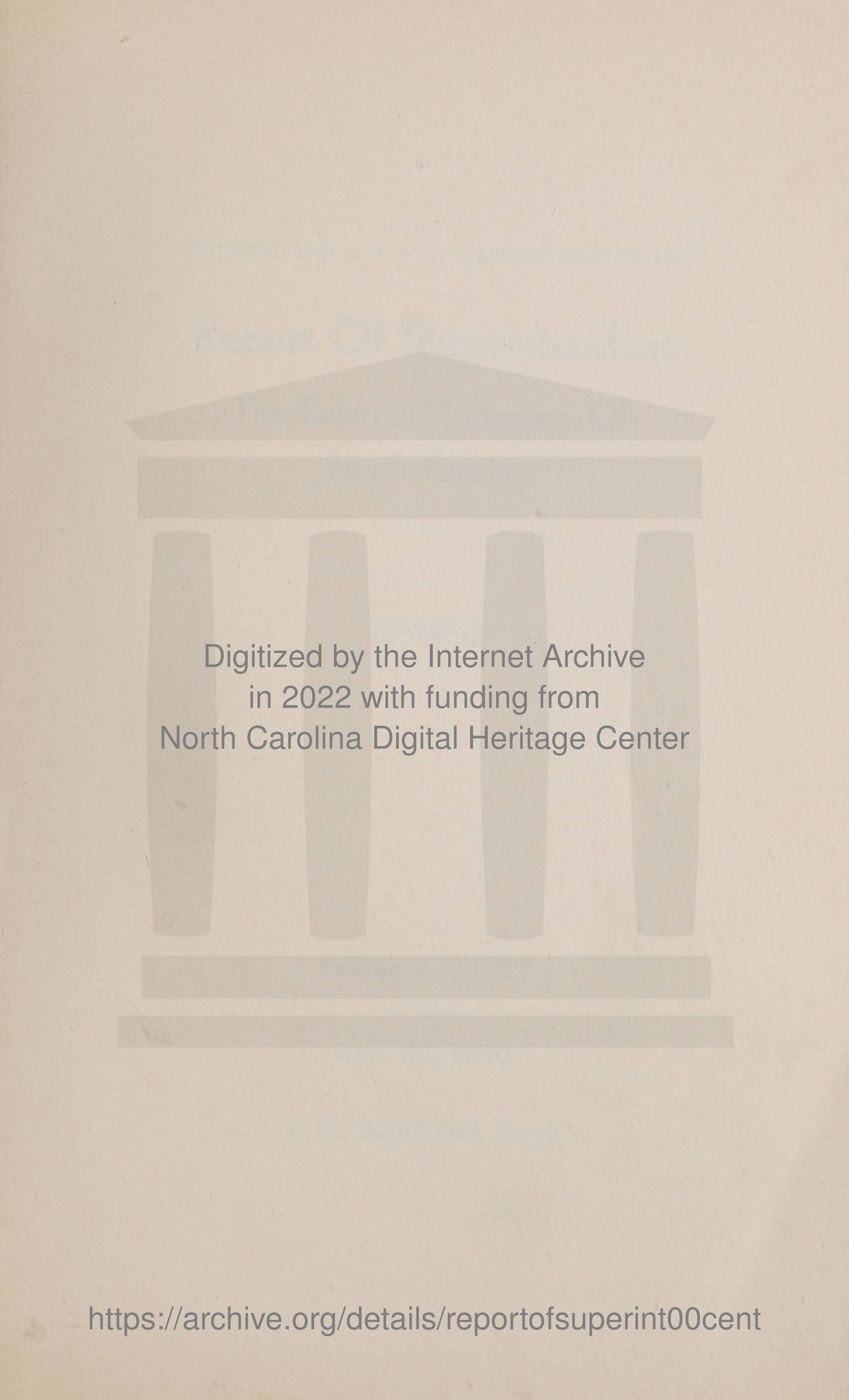 The Colored Orphanage of North Carolina Report of Superintendent