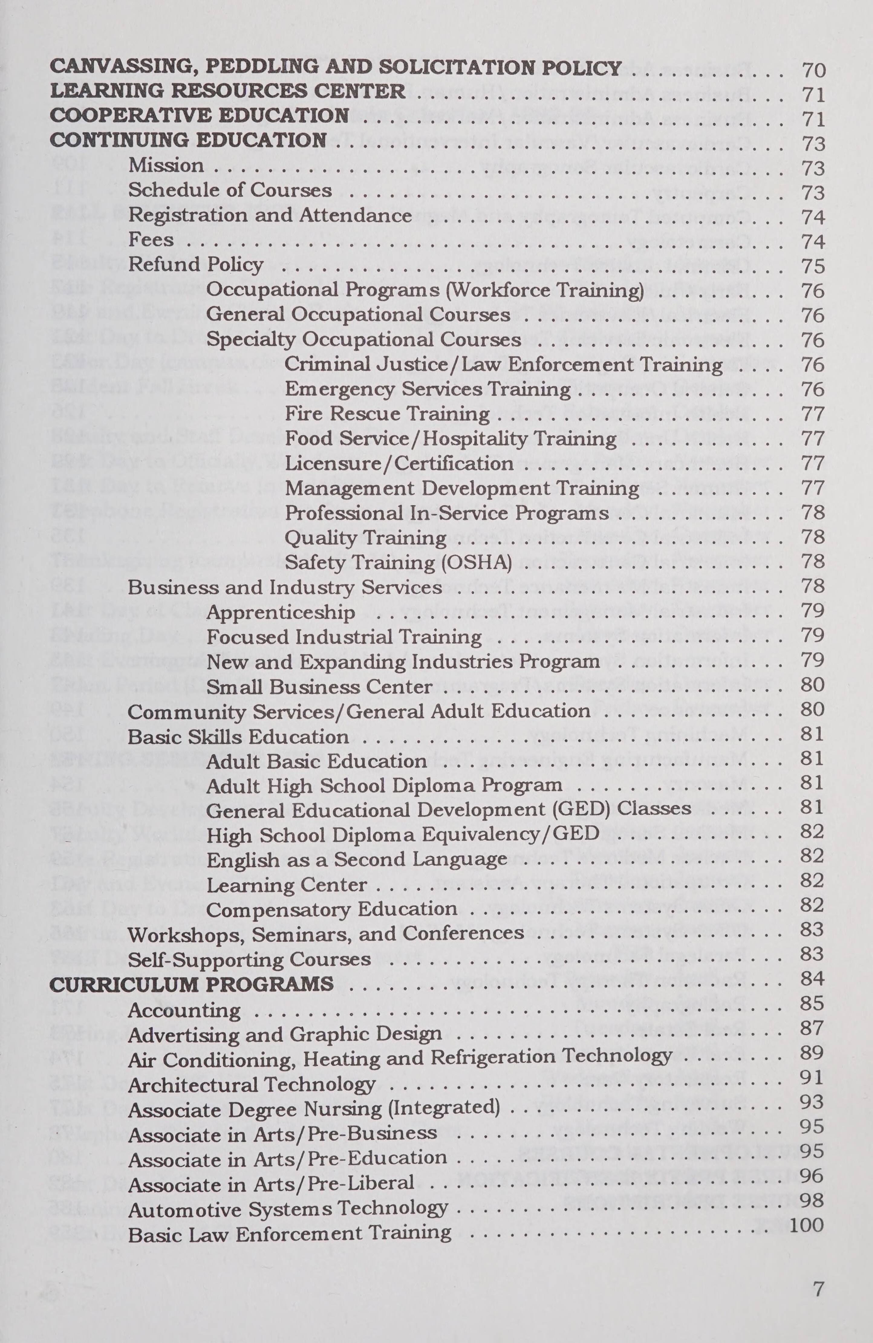 Pitt Community College General Catalog 1997 1998 