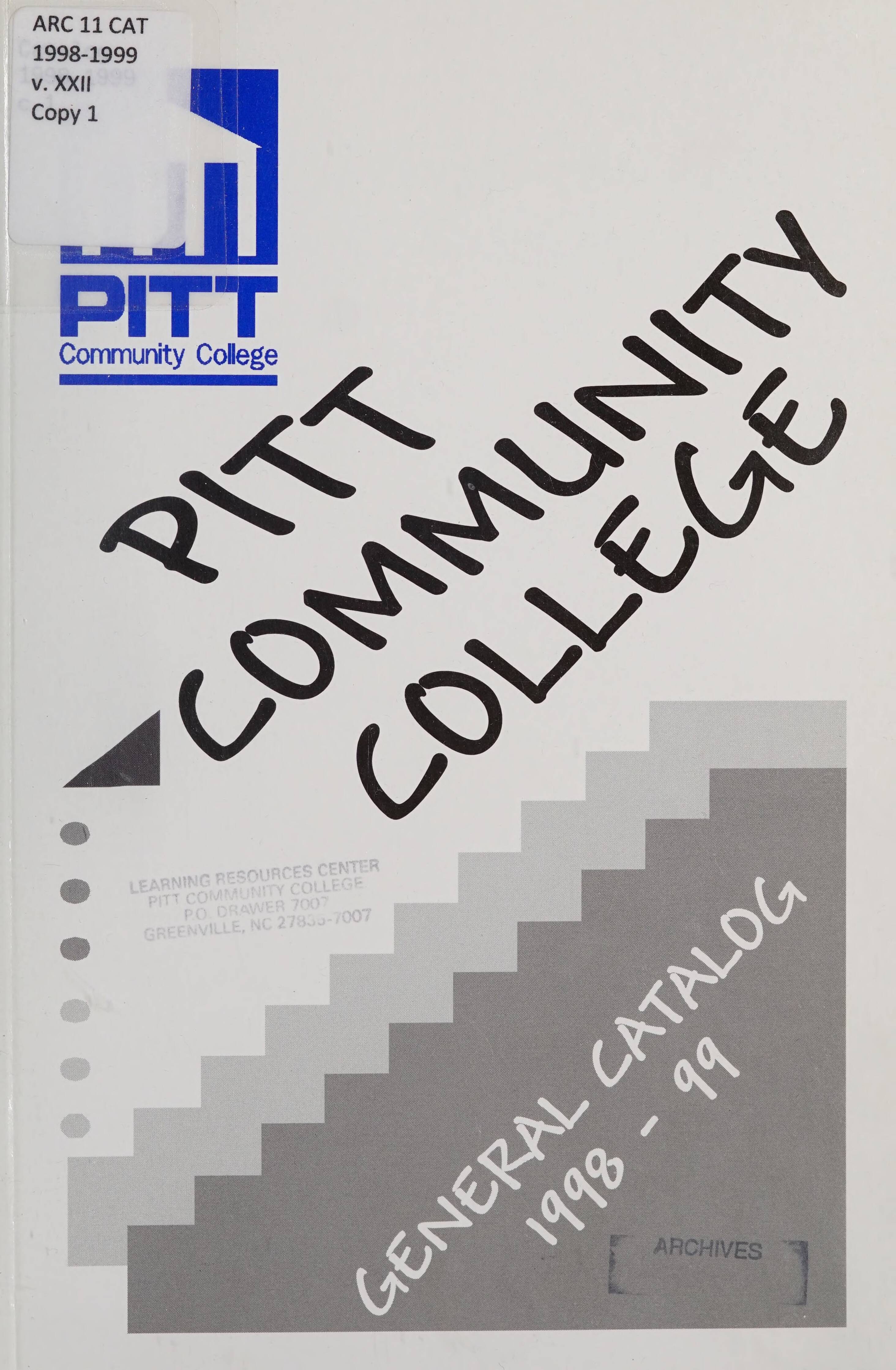 Pitt Community College General Catalog [1998-1999]