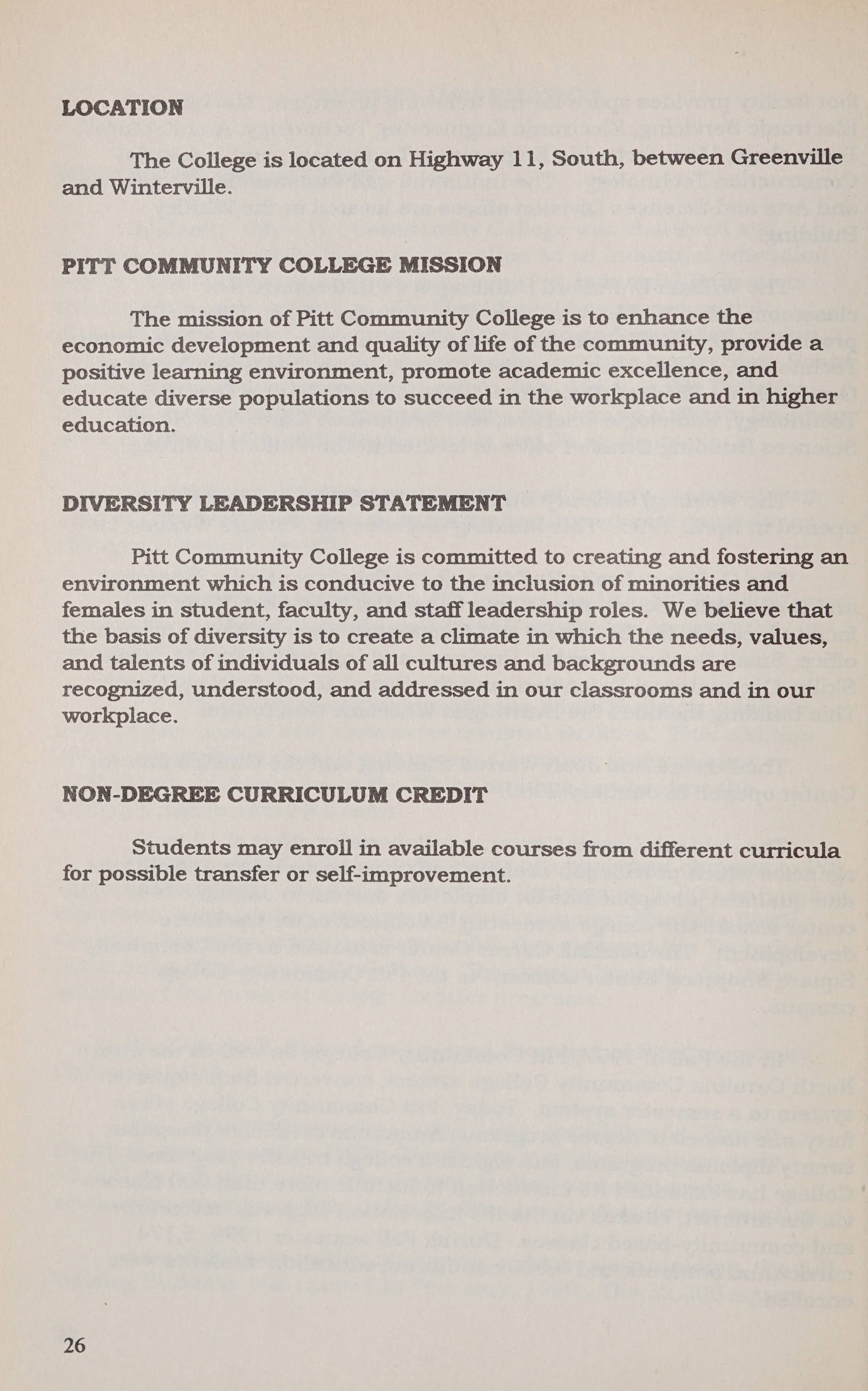 Pitt Community College General Catalog [20002001]