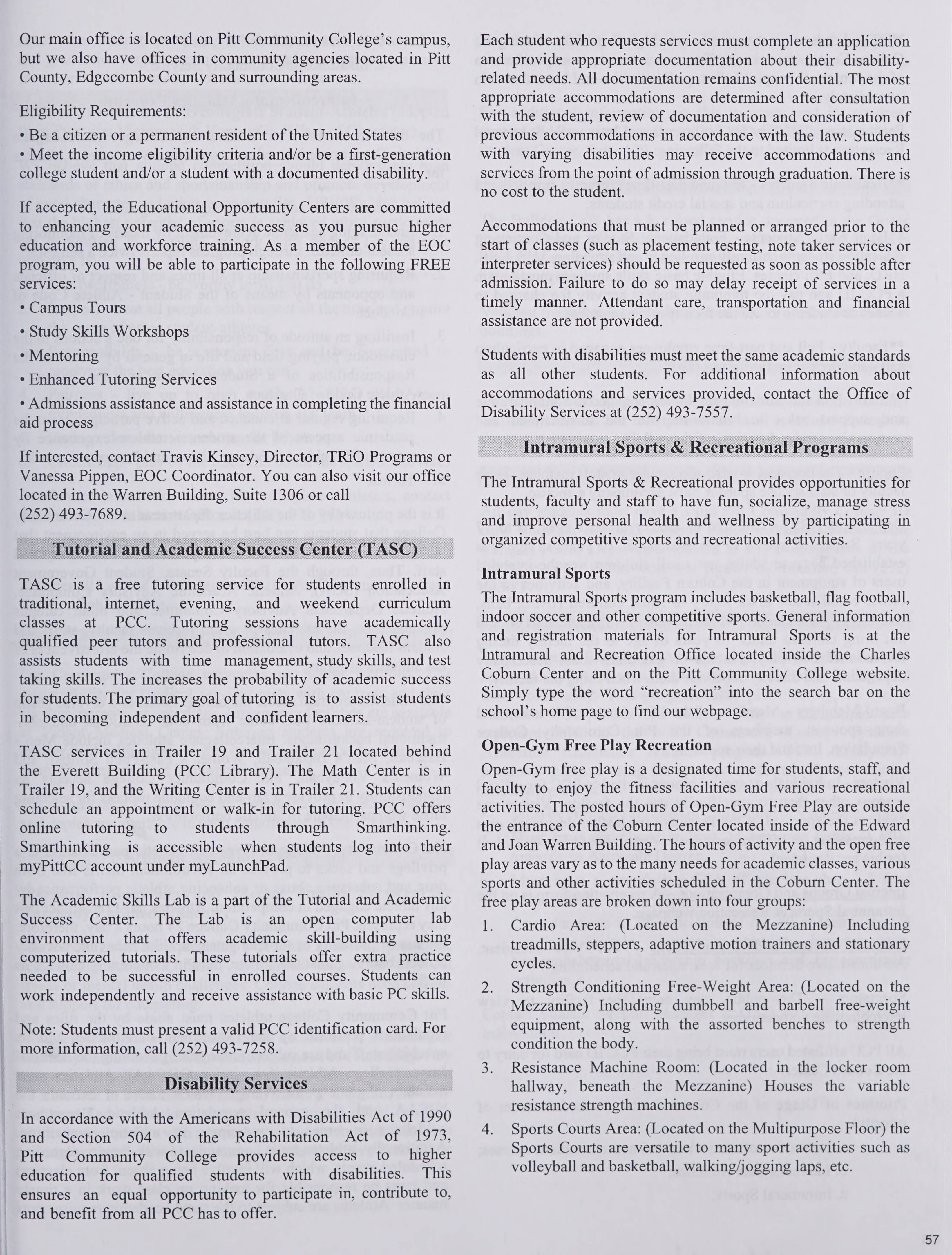 Pitt Community College General Catalog [2018-2019]