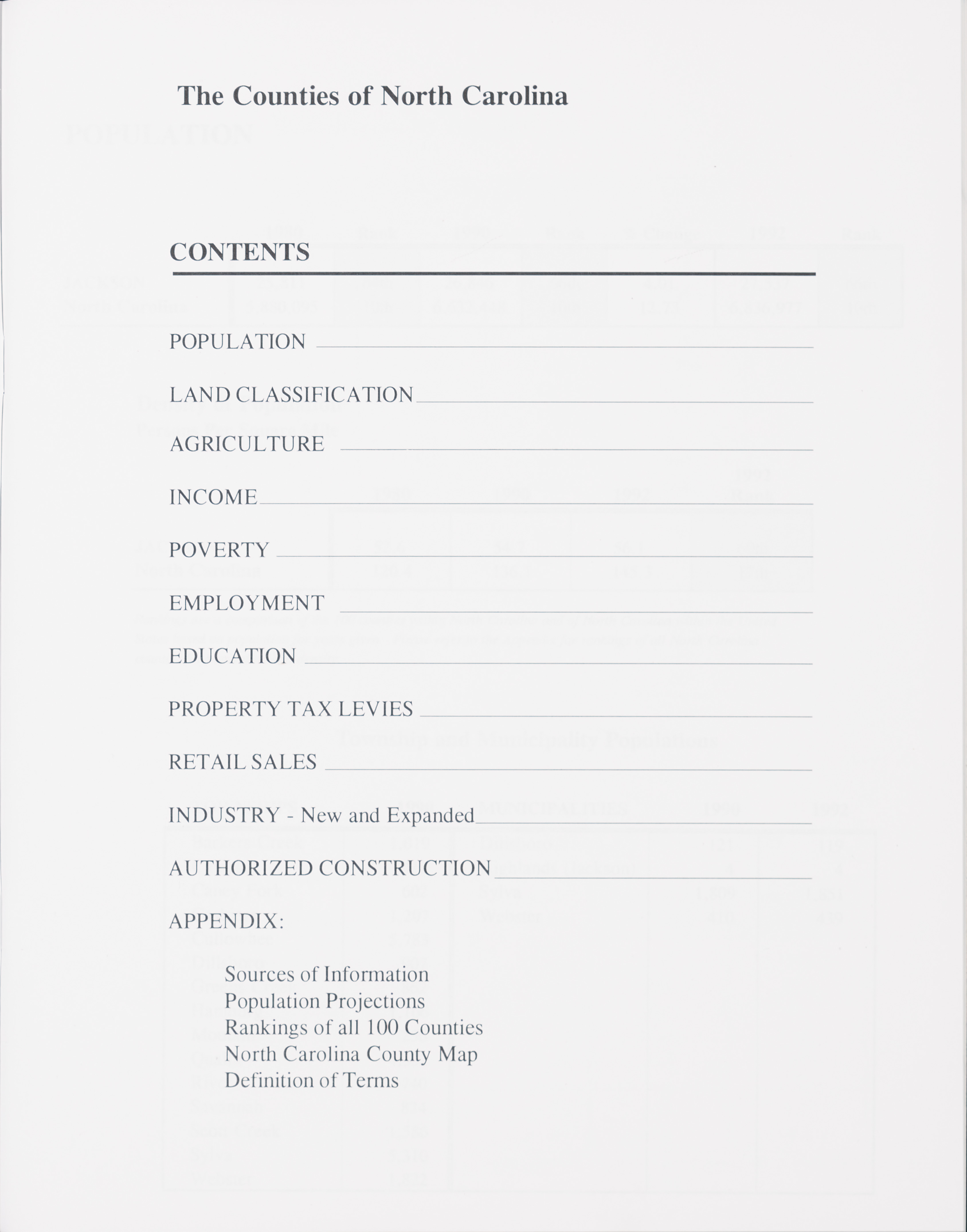 County Development Information For Jackson County 1993 County Development Information For Jackson County 1993