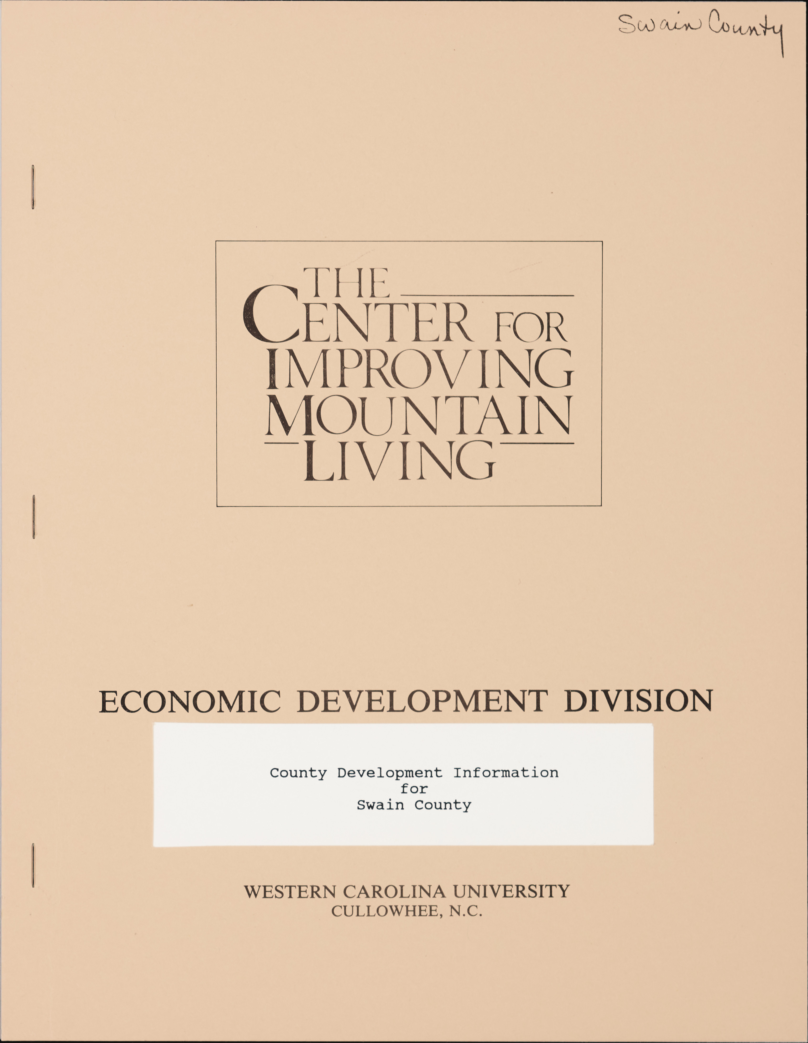 County Development Information for Swain County [1990]