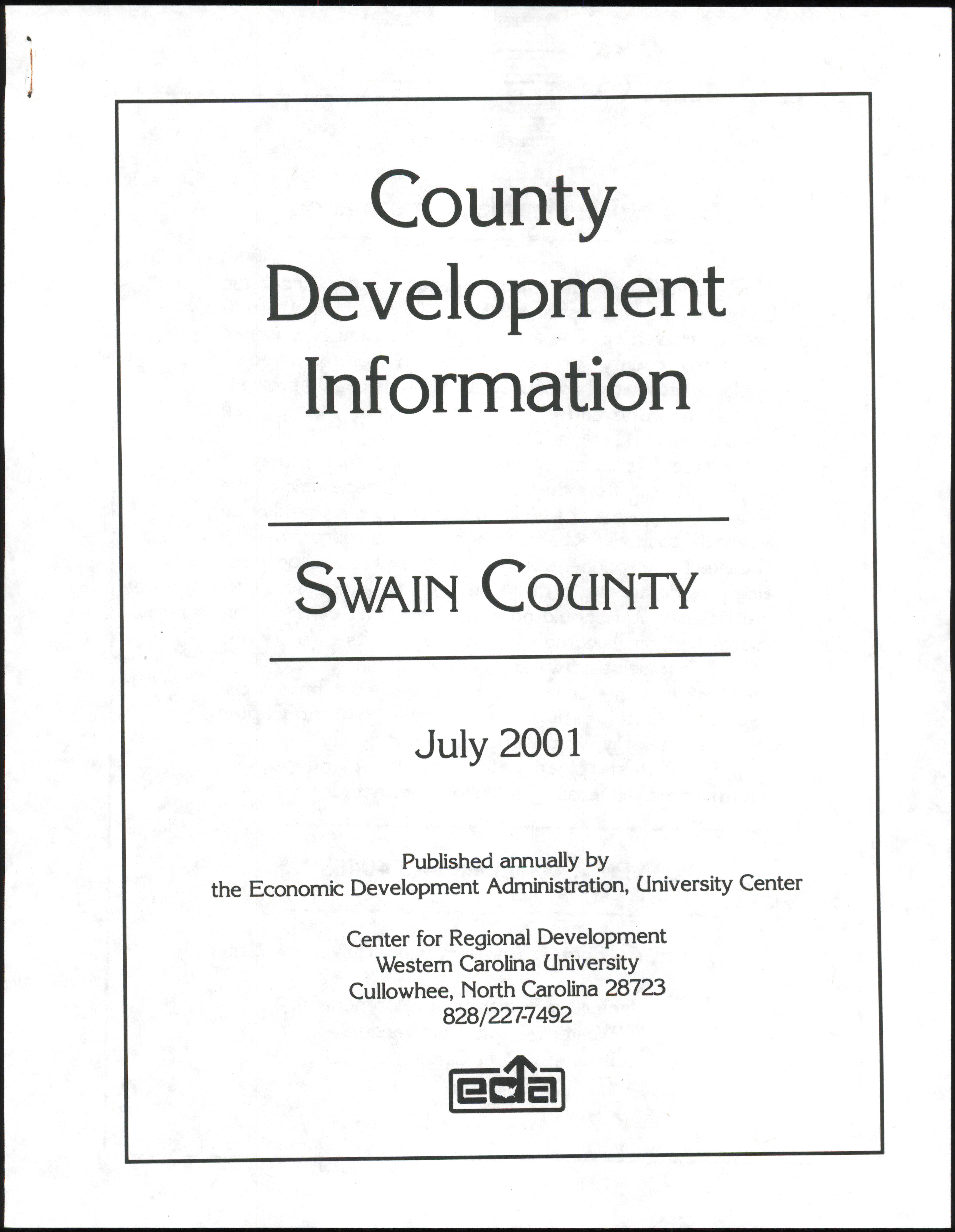 County Development Information for Swain County [2001]