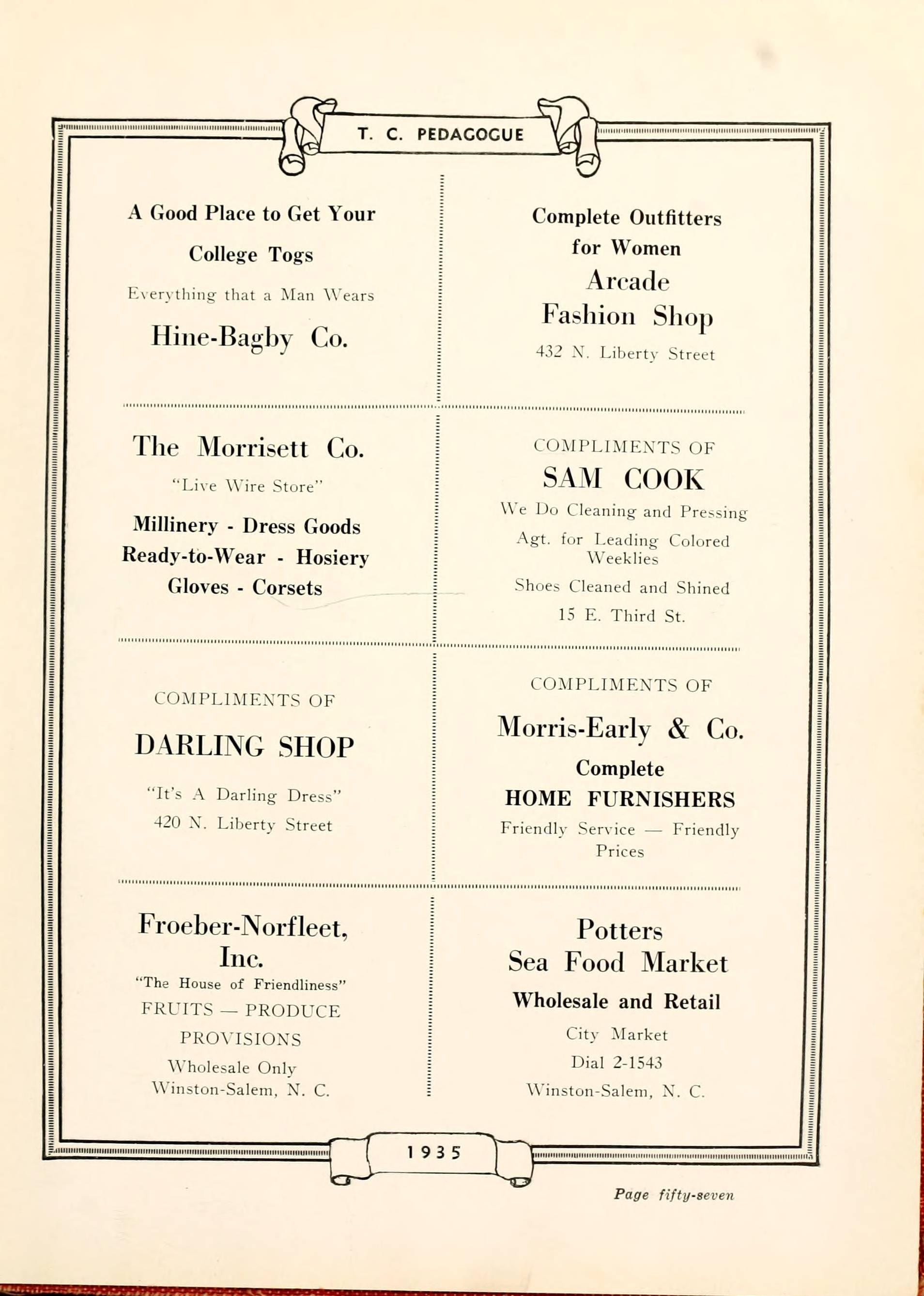 be shoes winston salem nc on T C Pedagogue 1935