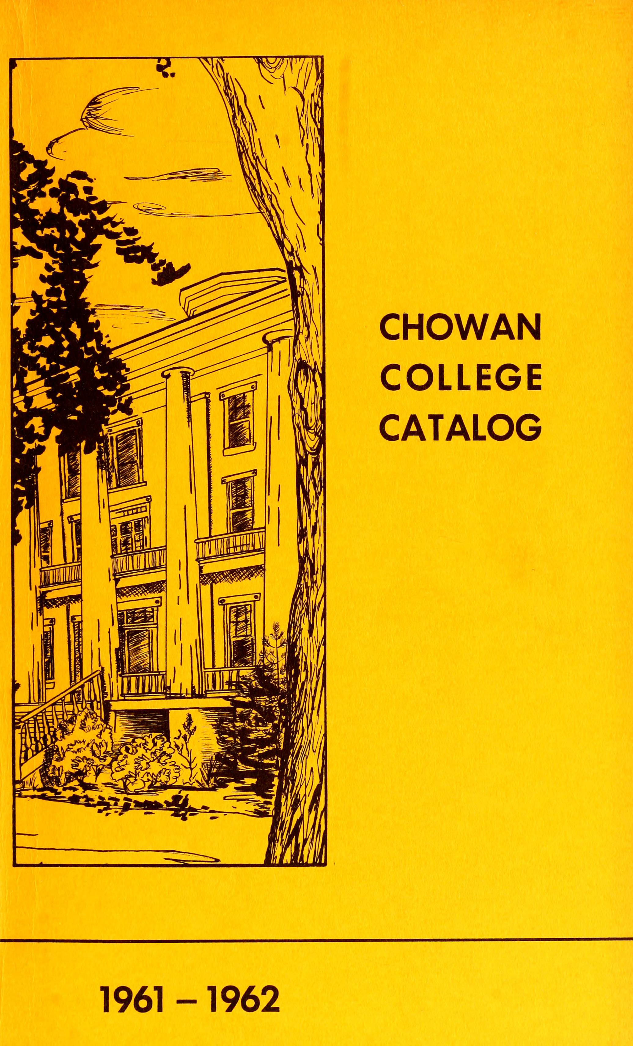 Chowan College Catalog 1961 1962 