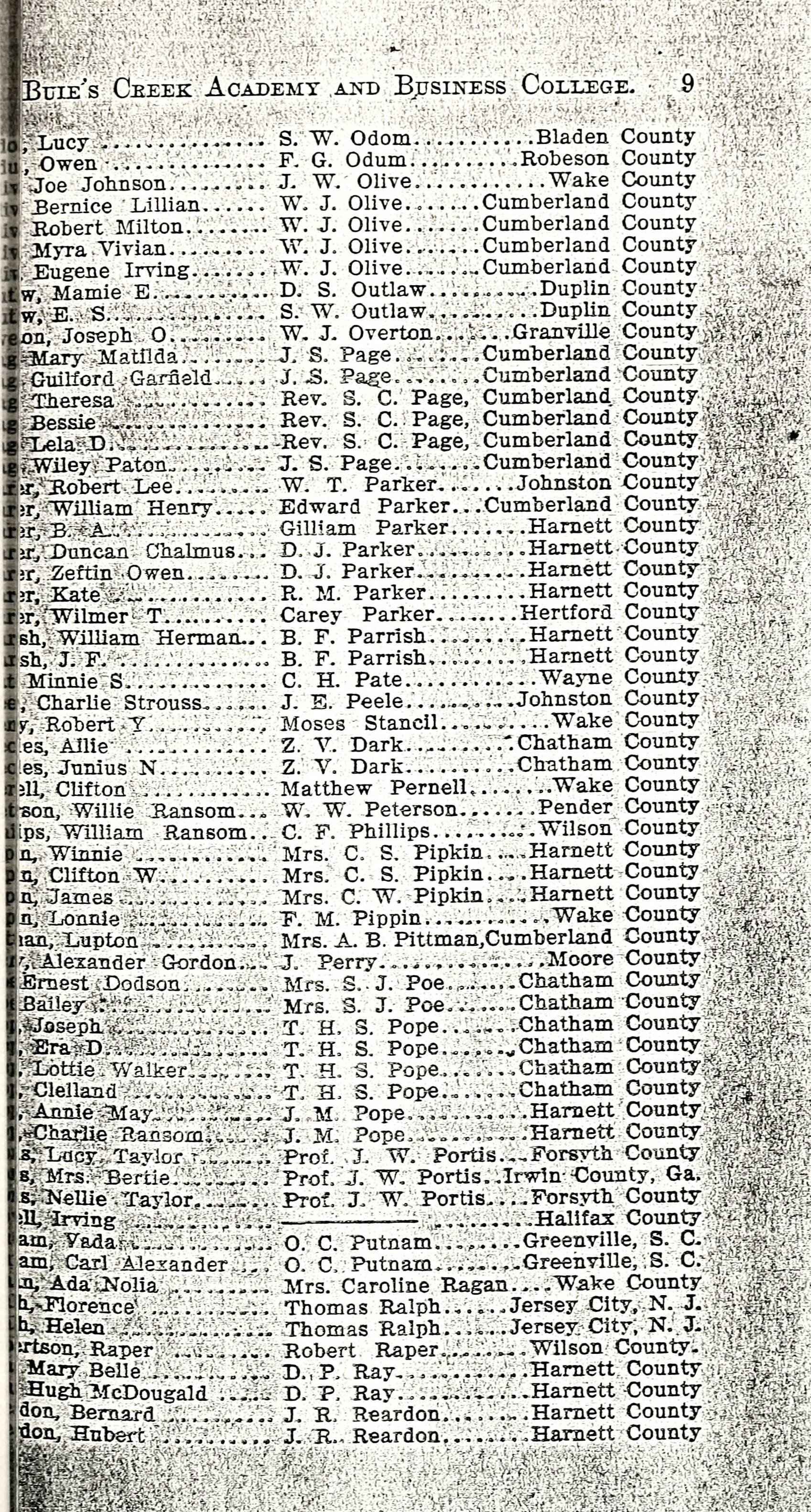 Buie's Creek Academy Course Catalog [19051913]