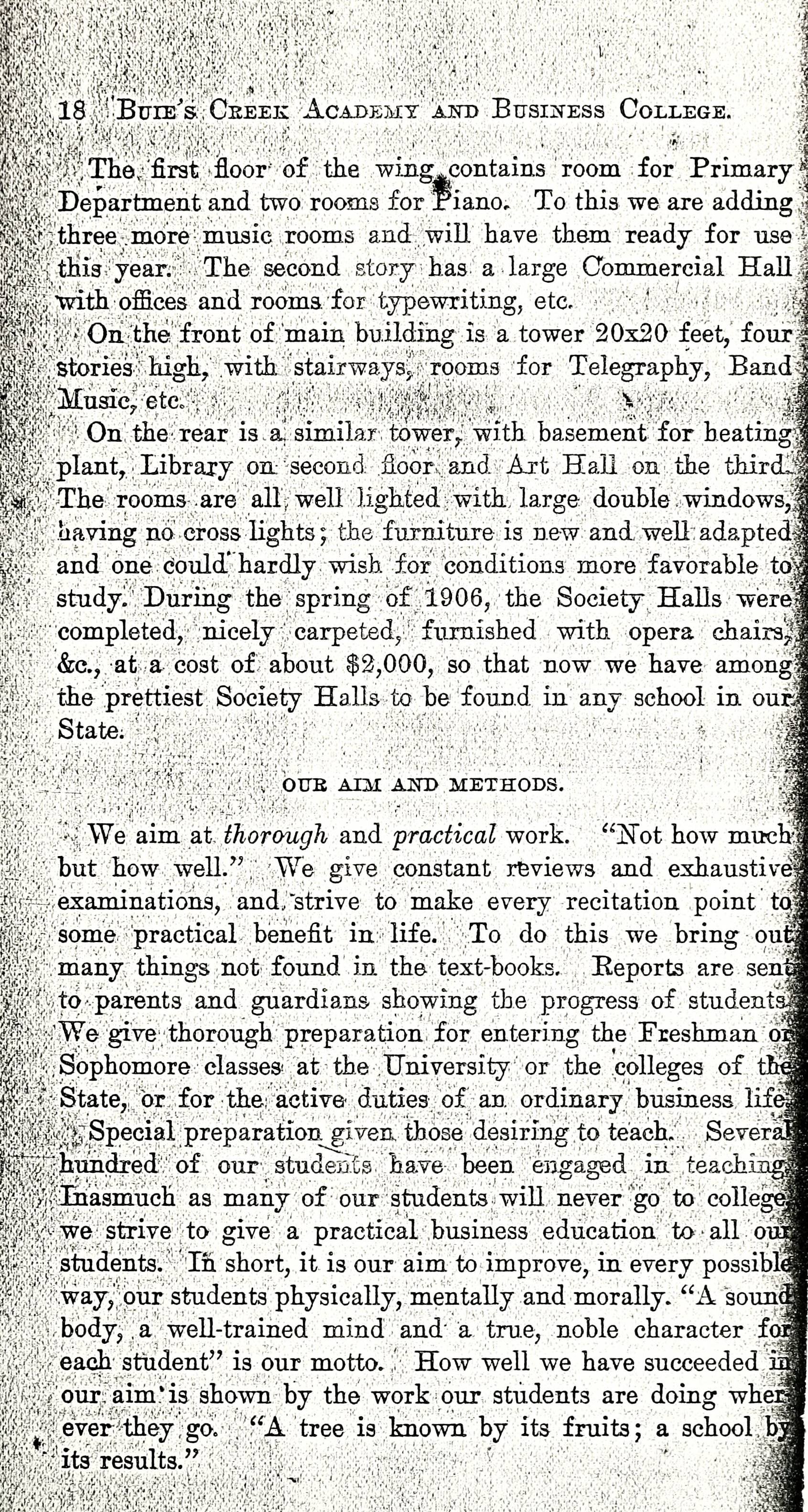 Buie's Creek Academy Course Catalog [19051913]