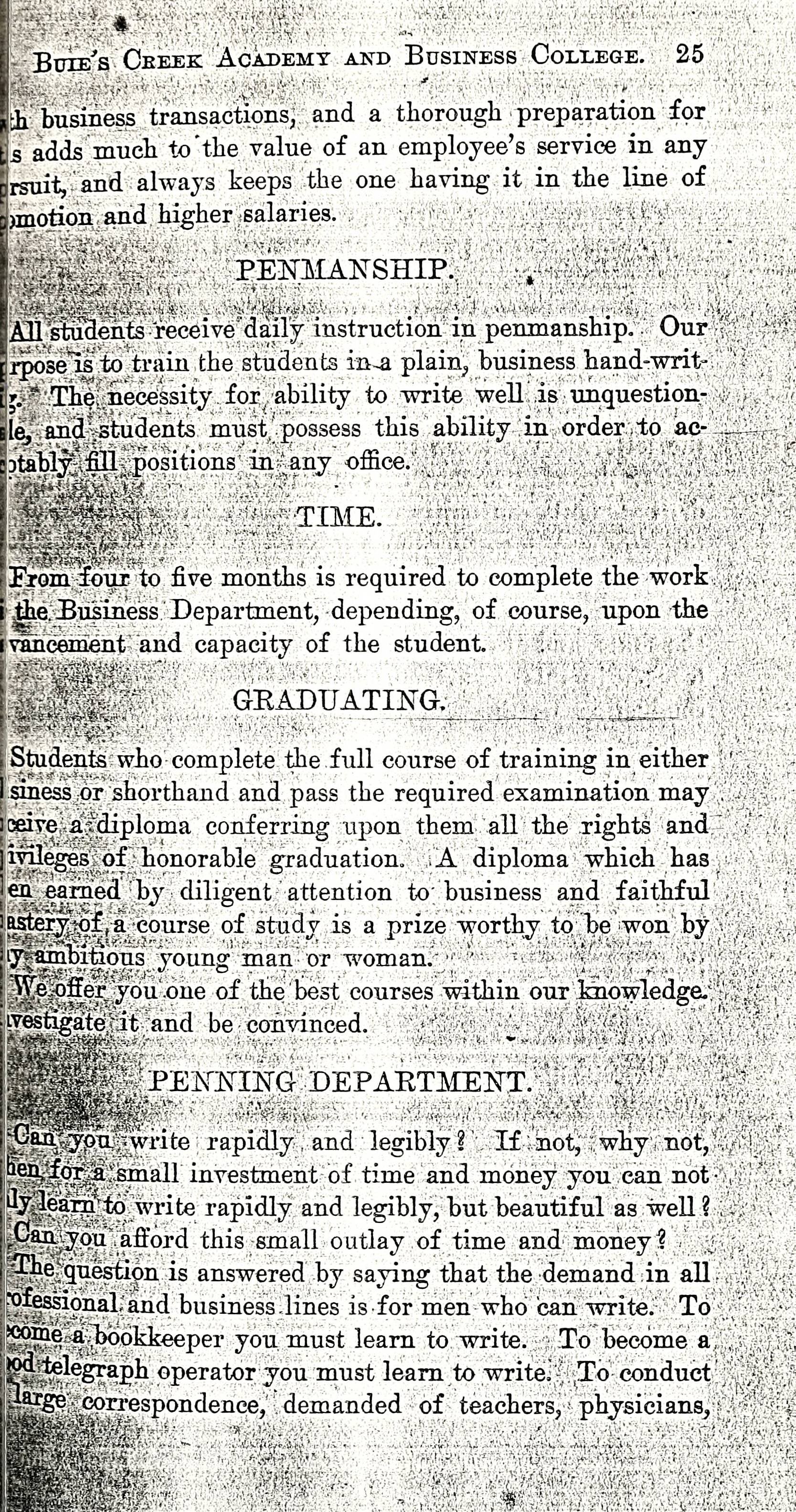 Buie's Creek Academy Course Catalog [19051913]