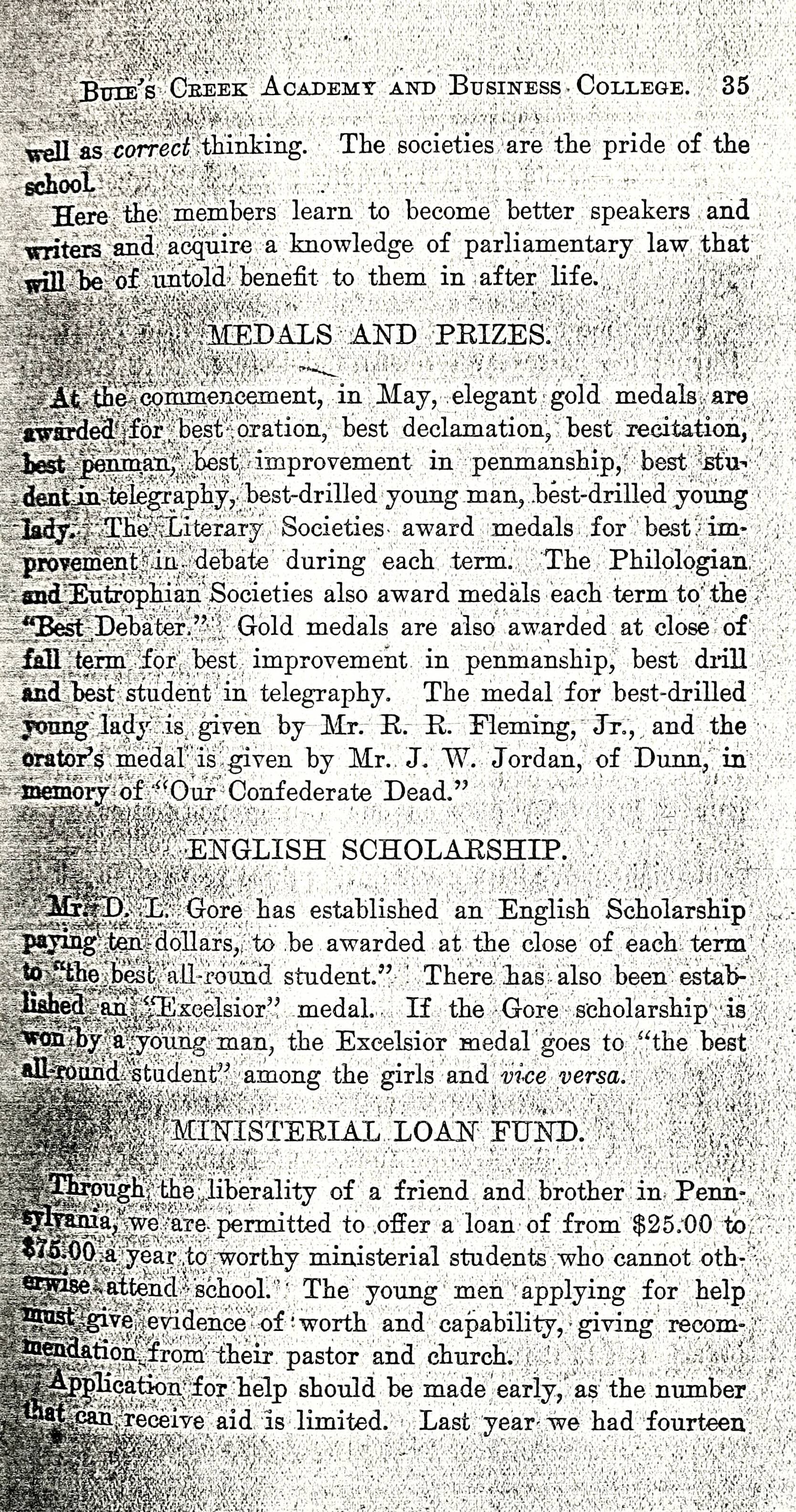 Buie's Creek Academy Course Catalog [19051913]