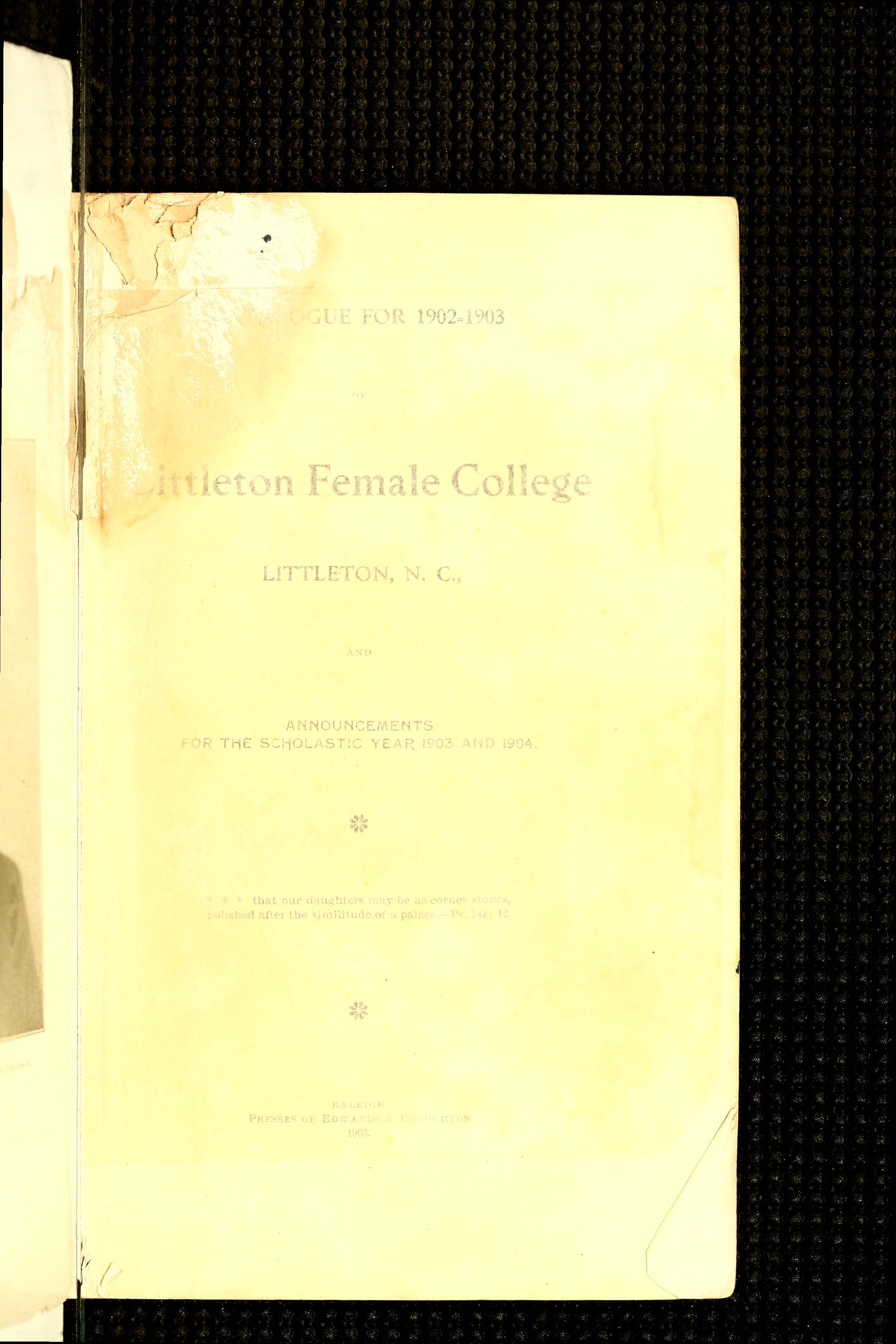 Littleton Female College Course Catalog [19021903]