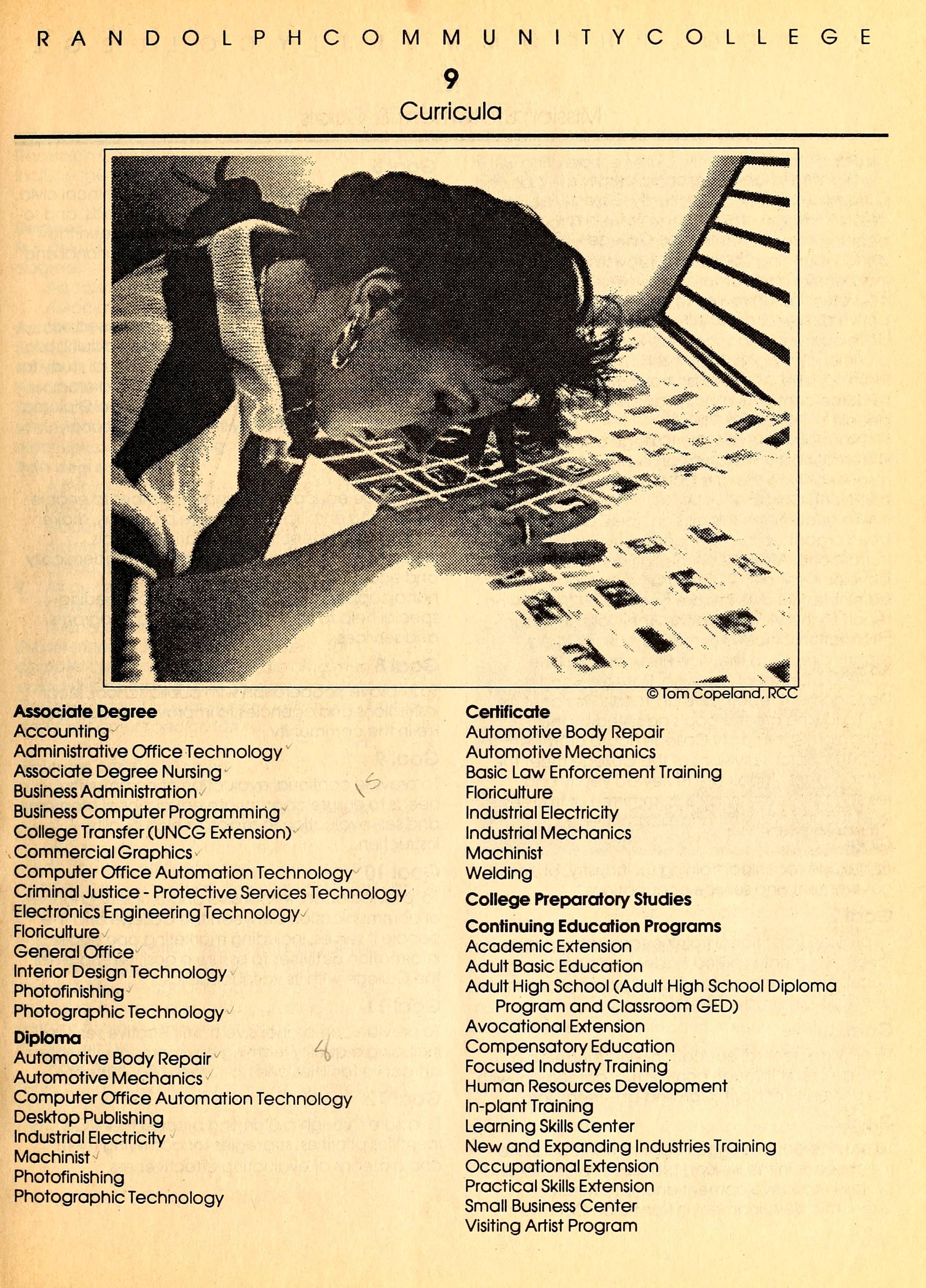 Randolph Community College Course Catalog [1989-1991]