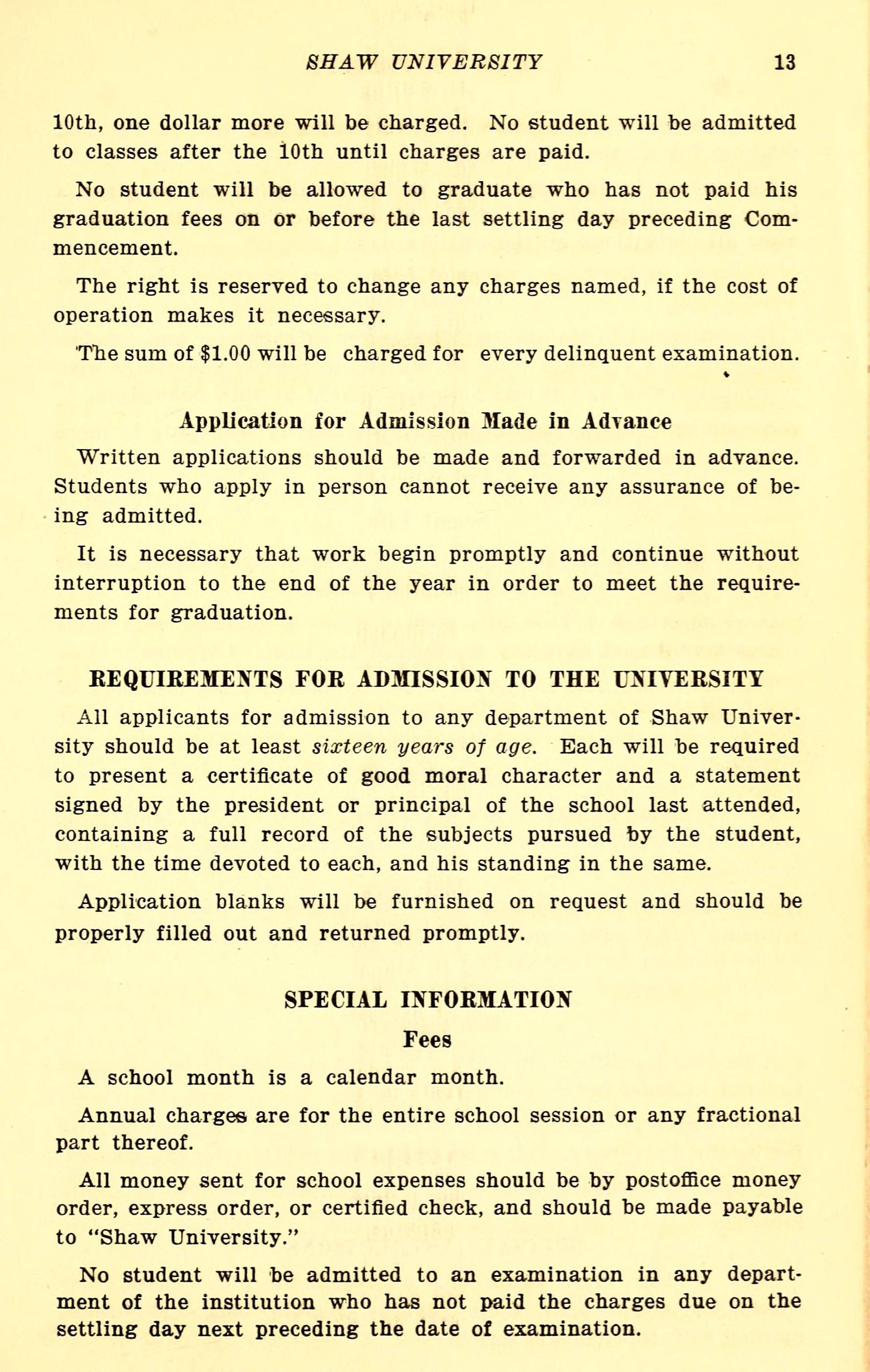 Shaw University Catalogs [1921-1931]