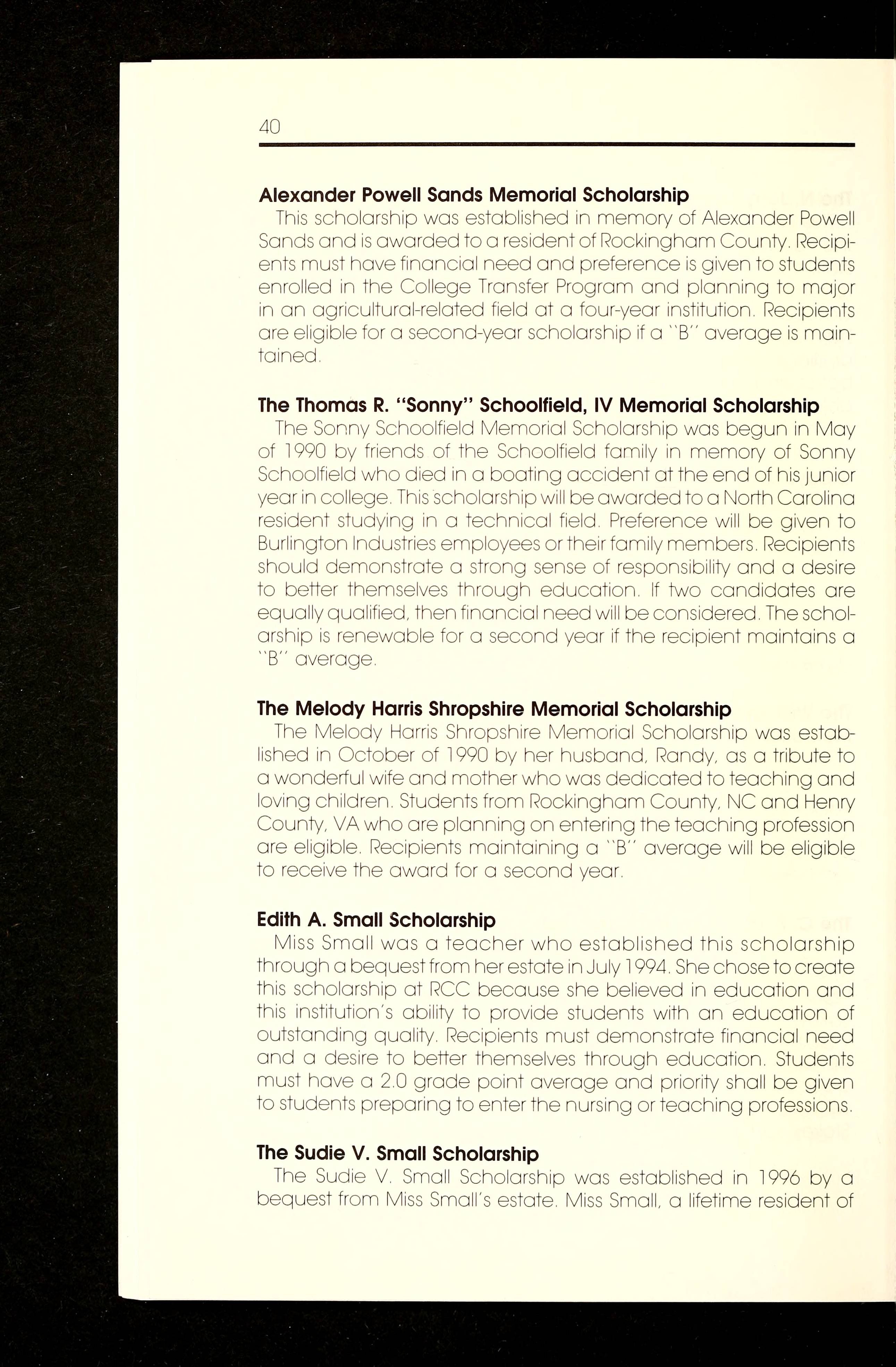 Rockingham Community College Catalog [1999-2000]
