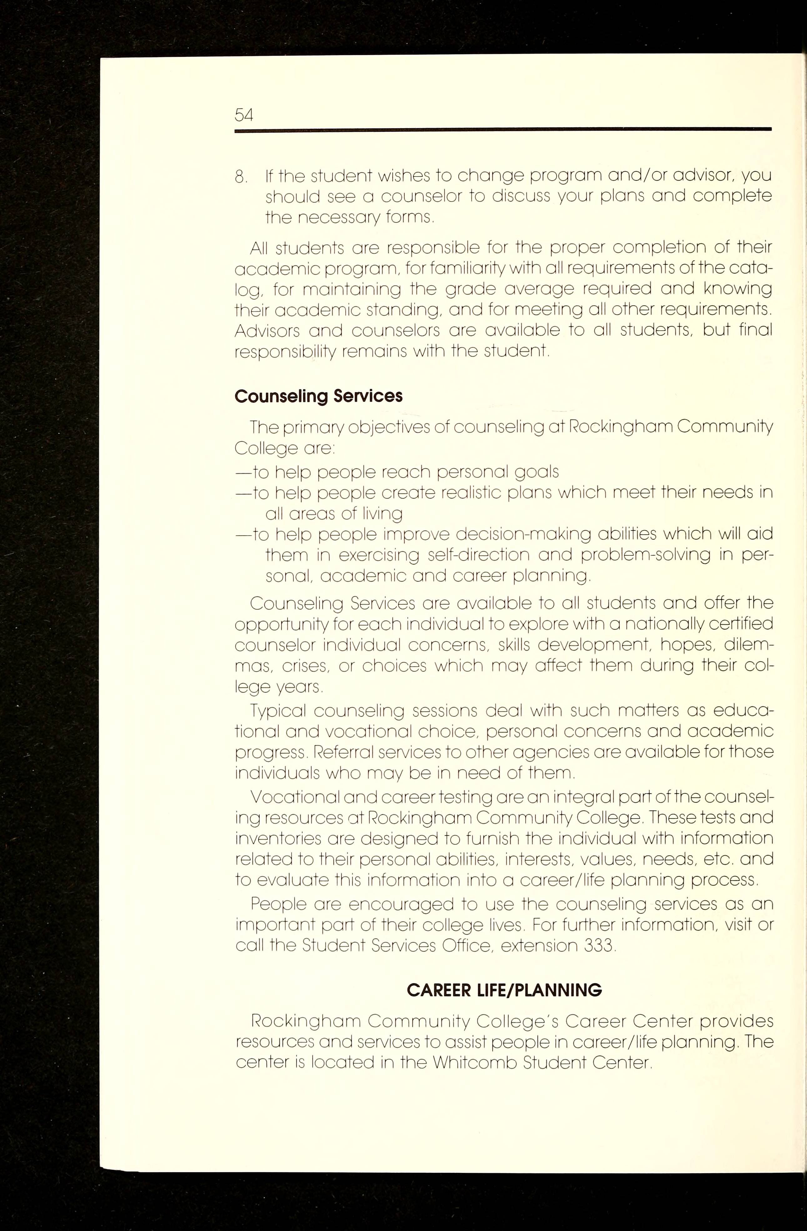 Rockingham Community College Catalog [1999-2000]