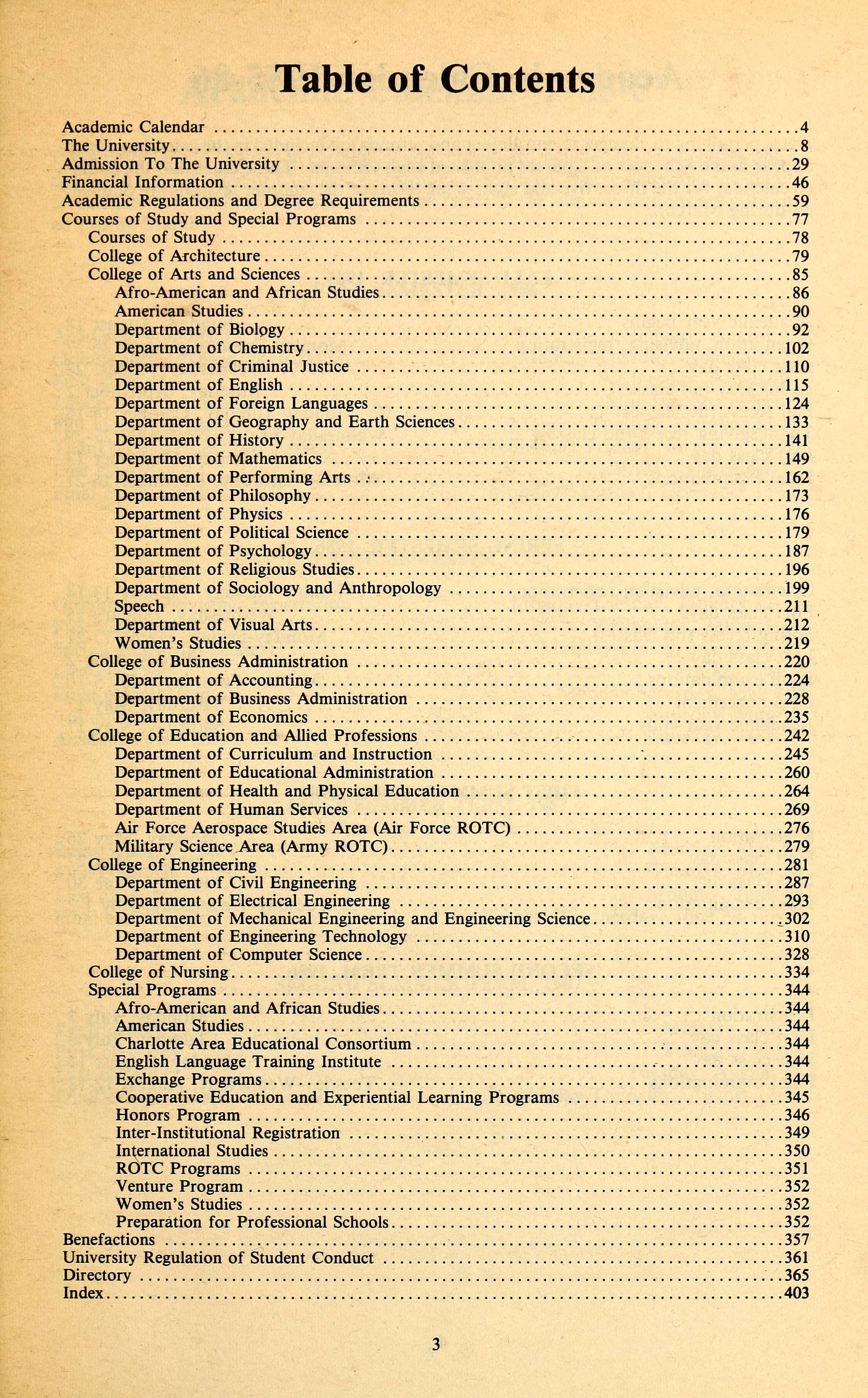 University of North Carolina at Charlotte Undergraduate and Graduate