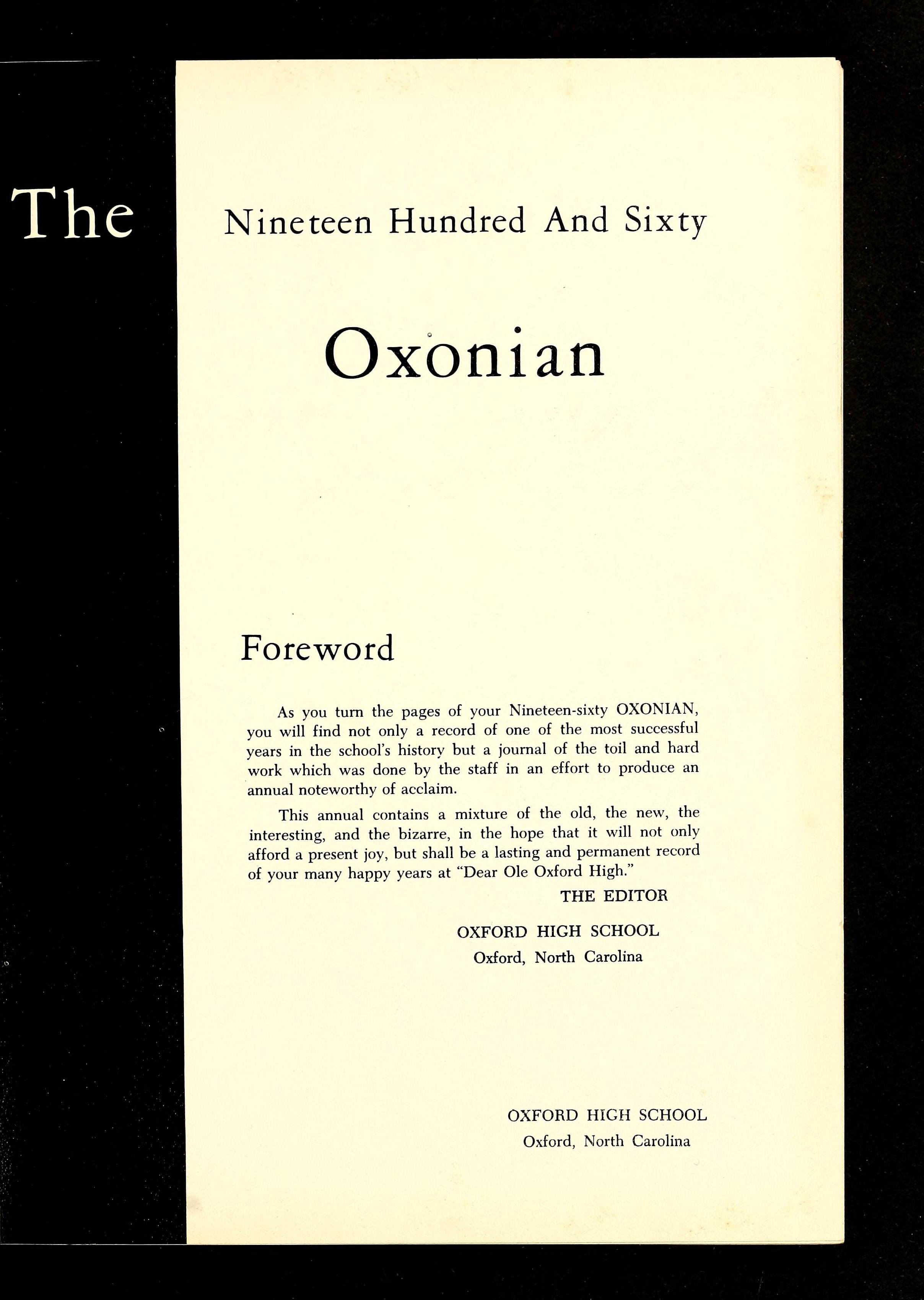 The Oxonian [1960]