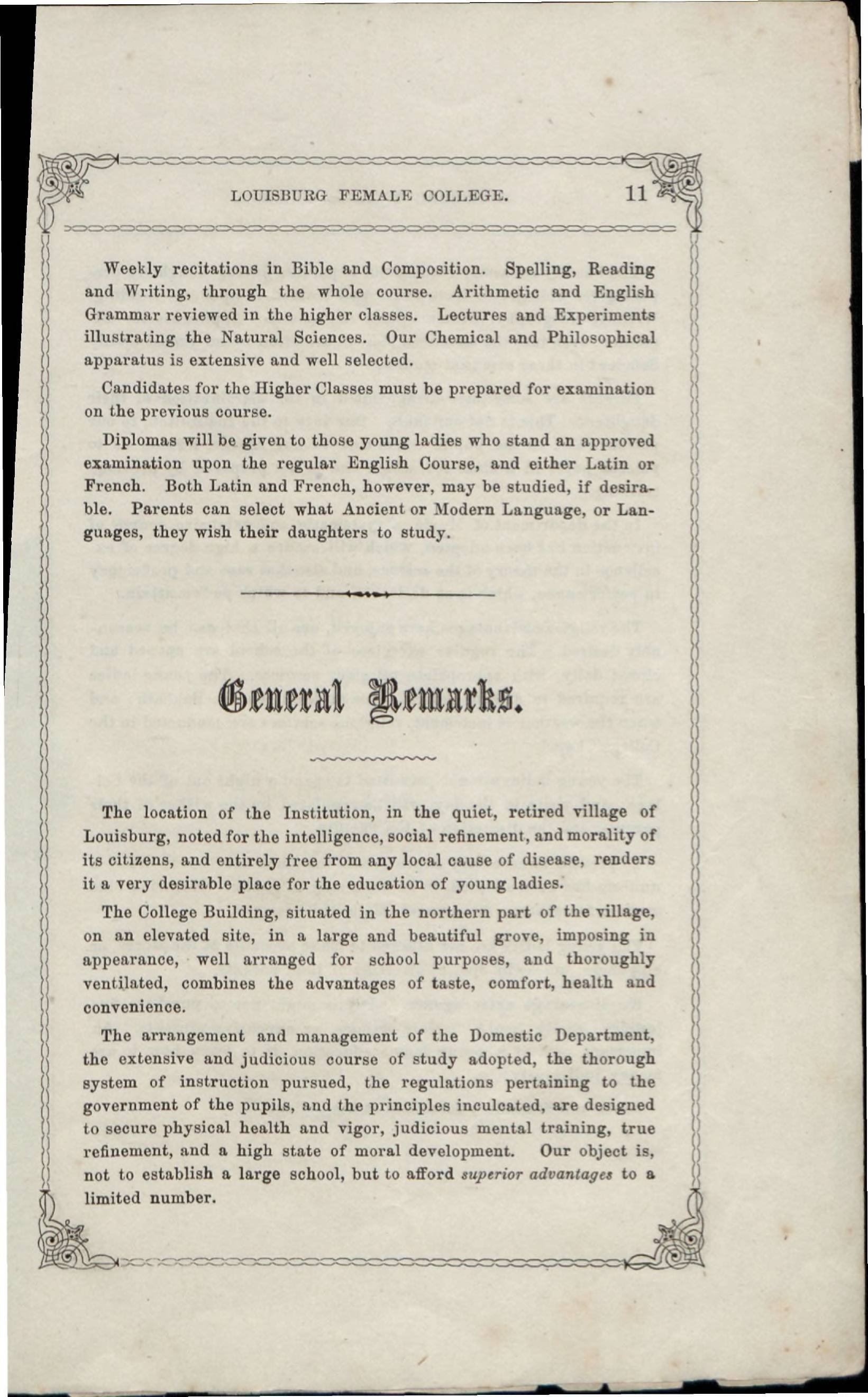 Catalogue of the officers and students of Louisburg Female College, for