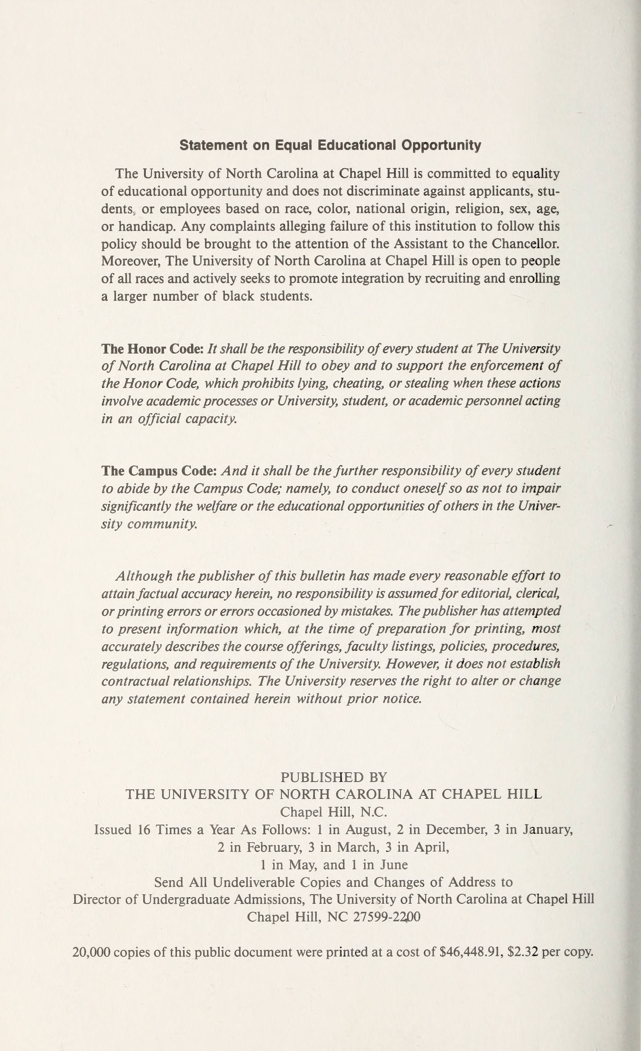 Record Of The University Of North Carolina At Chapel Hill The