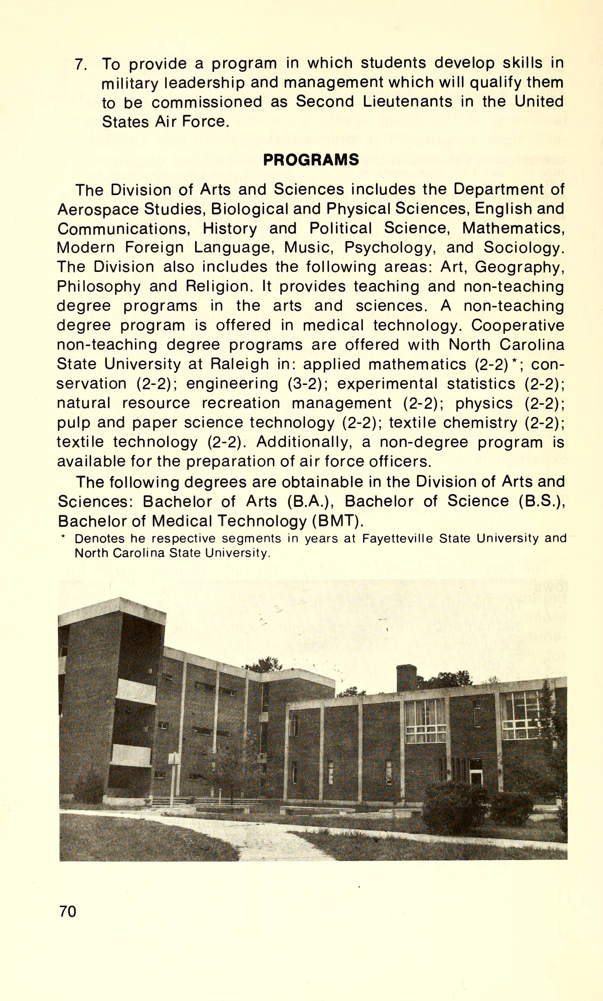 Fayetteville State University Catalog [19771979]