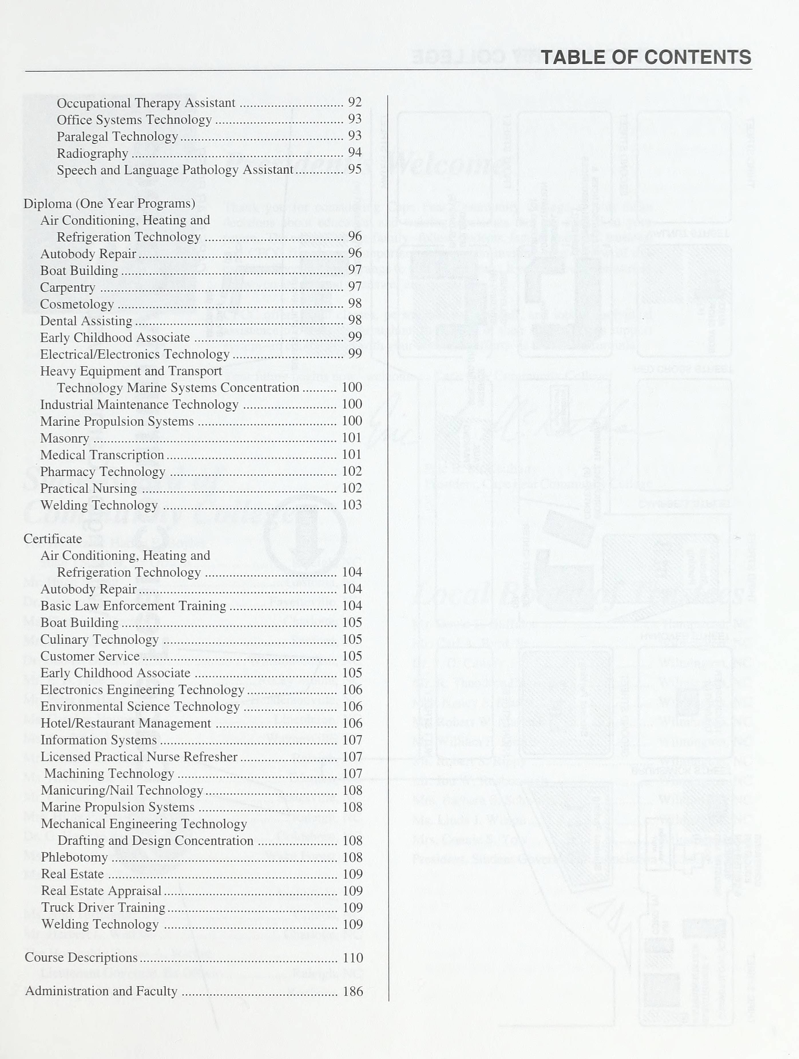 Cape Fear Community College General Catalog and Student Handbook [2000