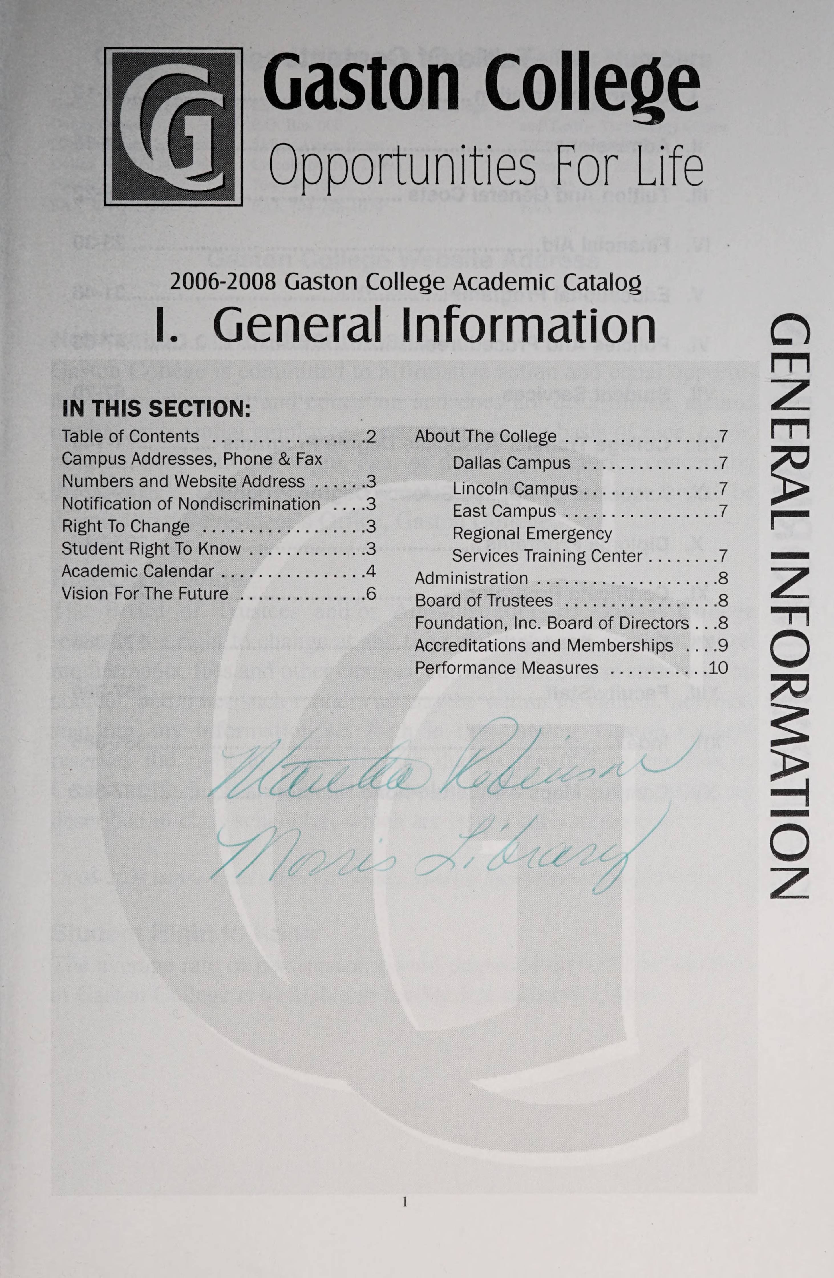 20062008 Gaston College Academic Catalog